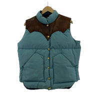 長袖シャツ 70s Rocky Mountain レザーヨーク 薄青 ブルー