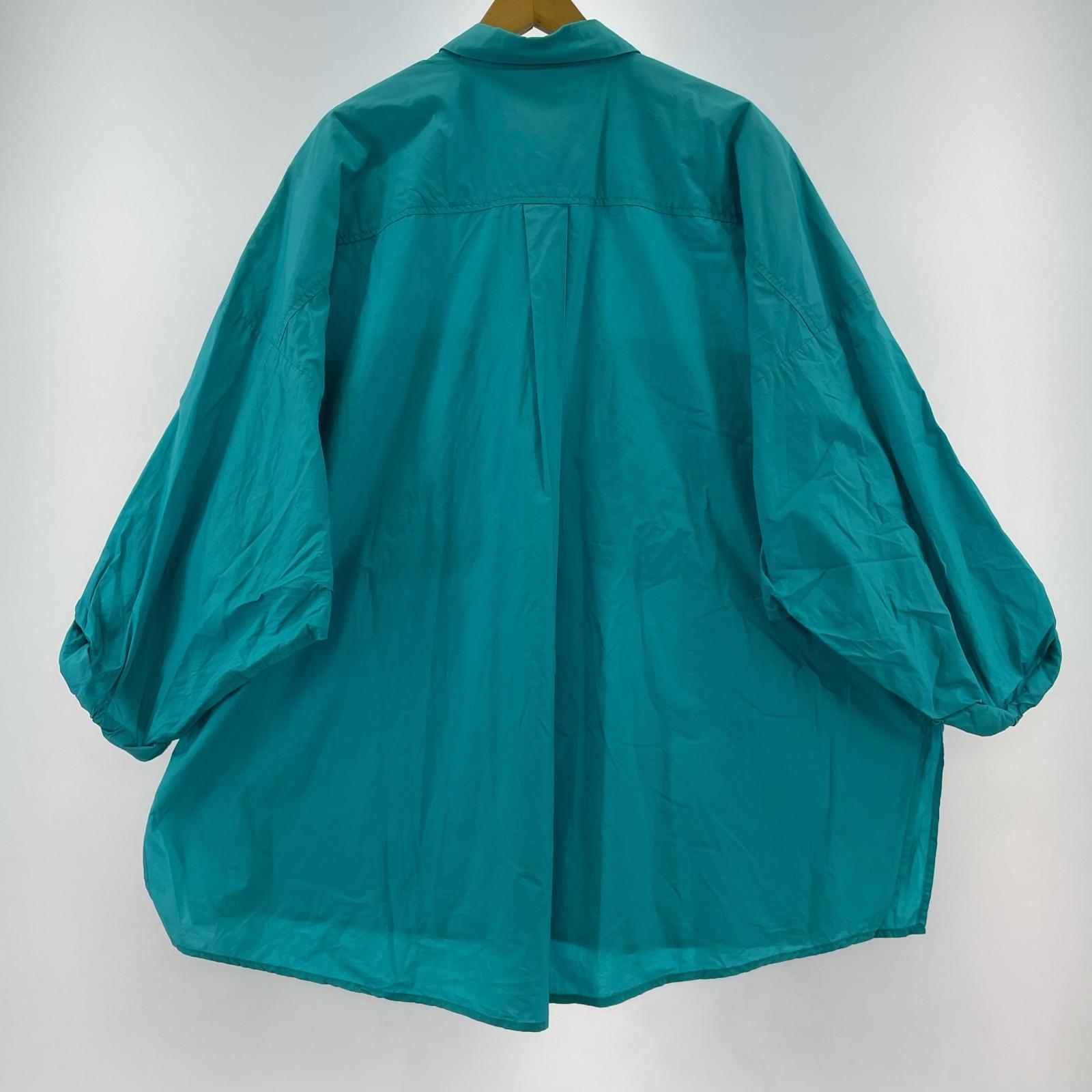 長袖シャツ (XL) ターコイズ ロールアップ