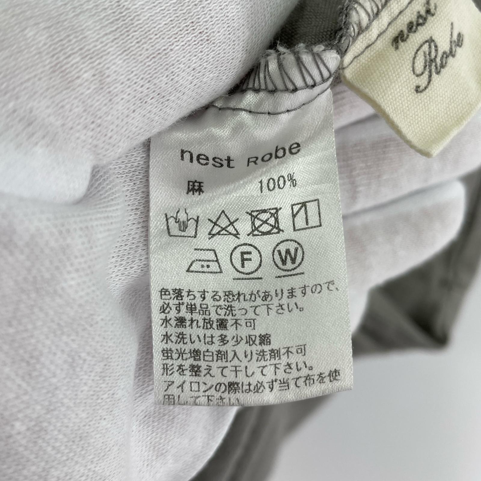 ワンピース リネンシャツワンピース グレー