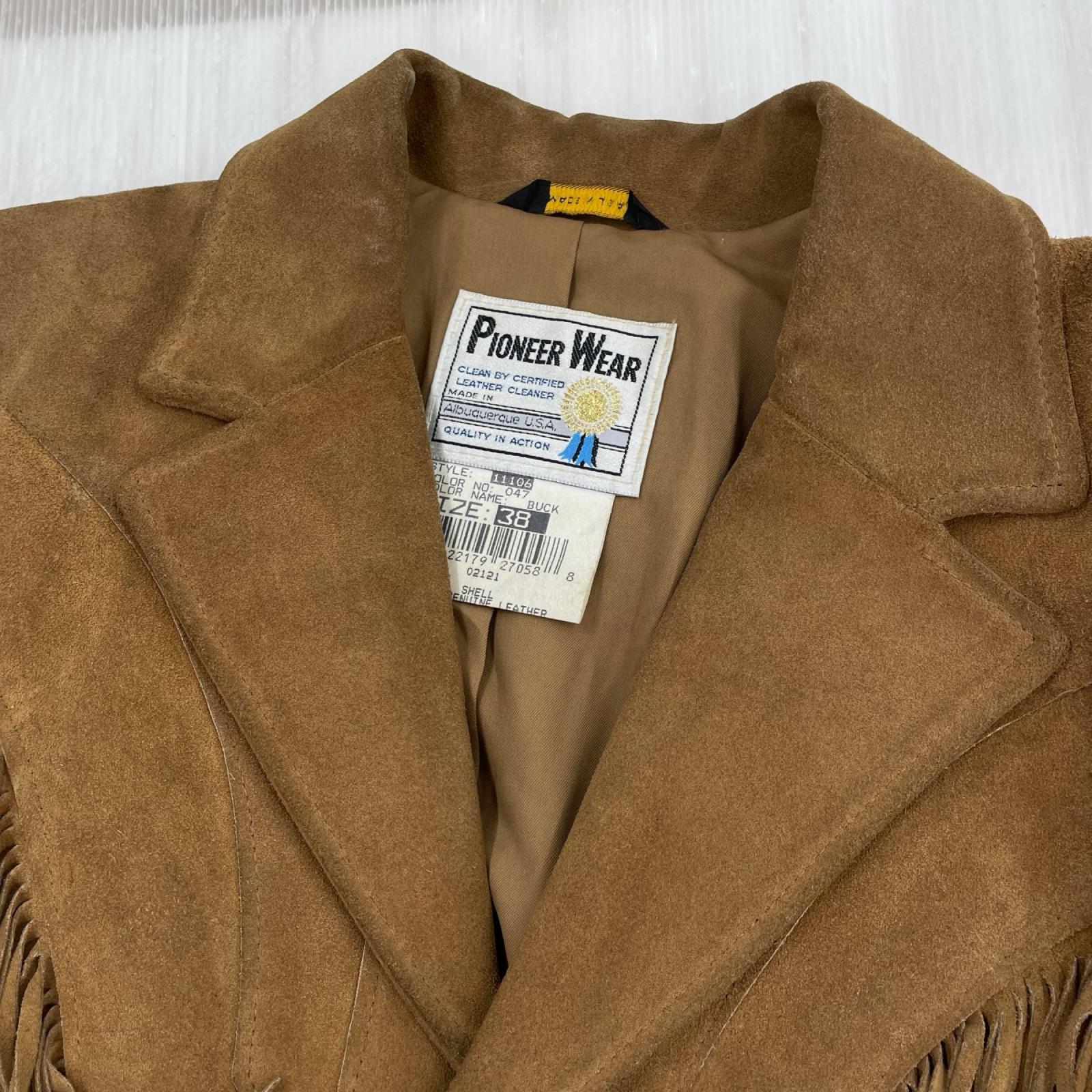 レザージャケット 70s PIONEER WEAR フリンジスウェードジャケット(38 ブラウン
