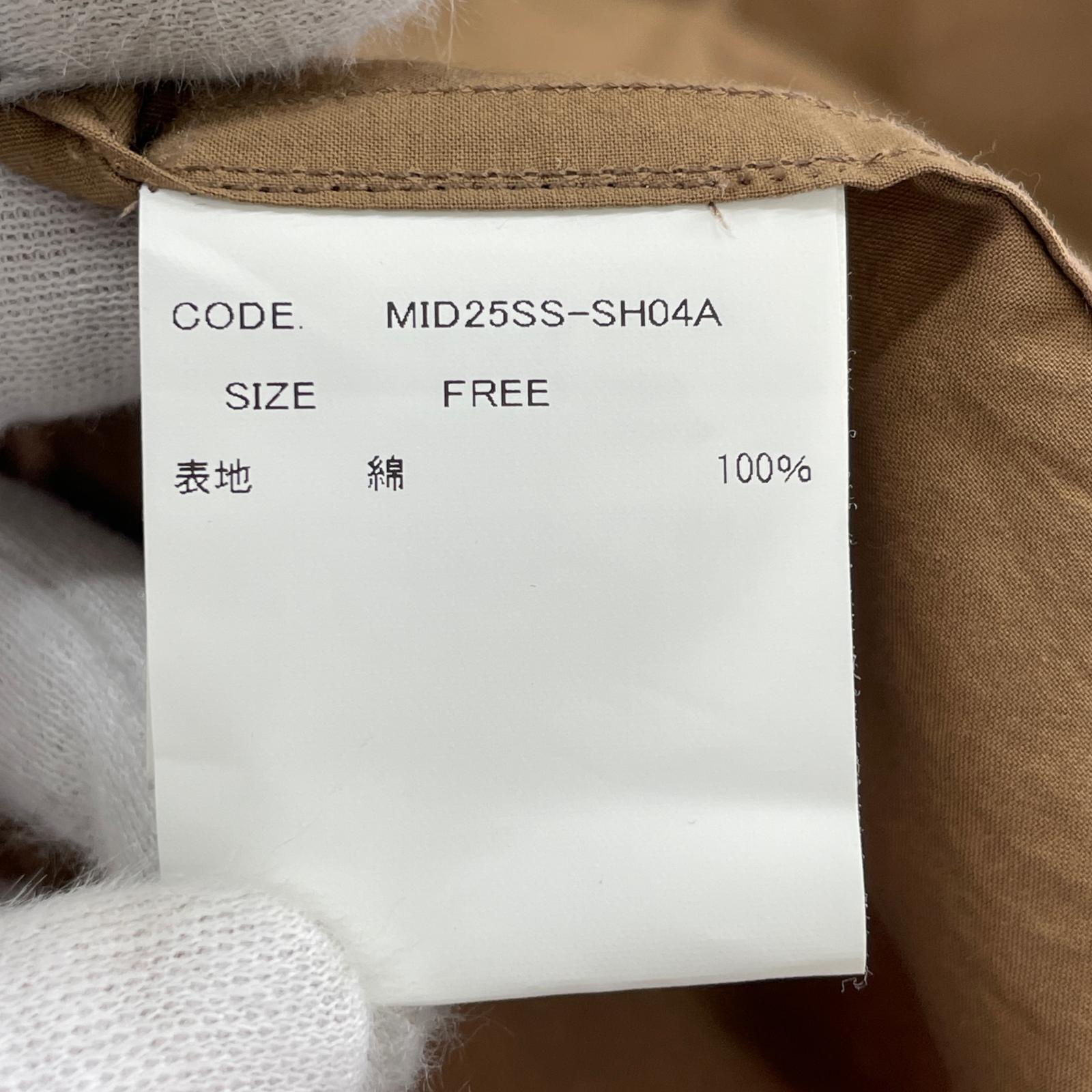 長袖シャツ 25ss リボンテープシャツ (F) 茶 フリー ブラウン