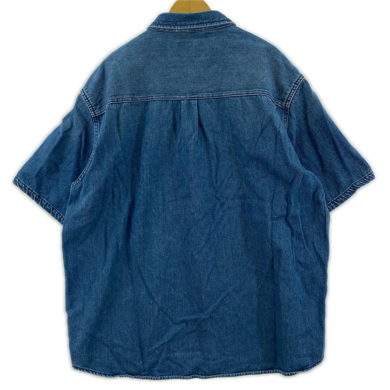 半袖シャツ デニム インディゴ (XXL) ブルー