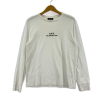 長袖Tシャツ A.P.C. ロゴ刺繍L/Sカットソー S ホワイト