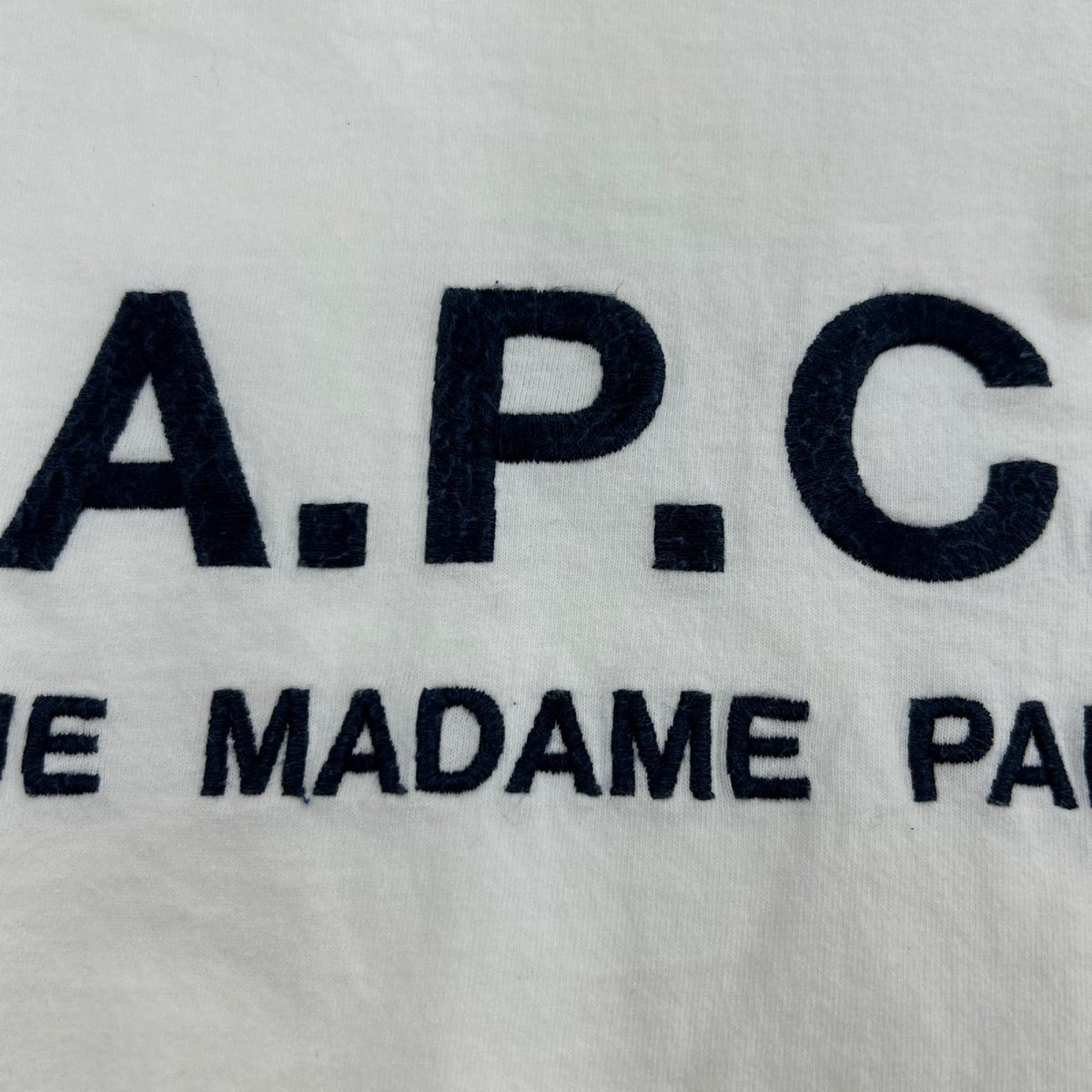 半袖Tシャツ A.P.C. ロゴ刺繍Tee M ホワイト