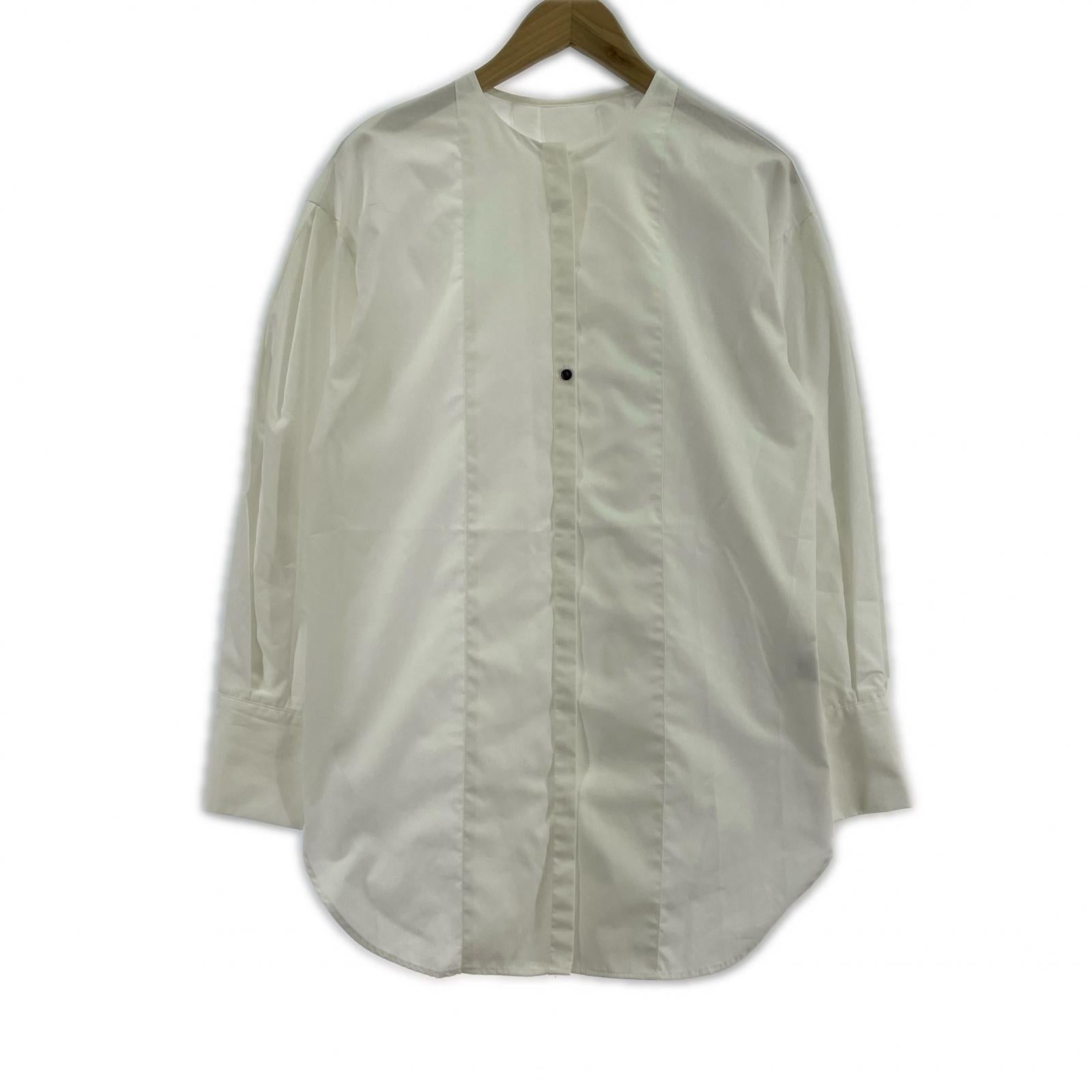 長袖シャツ Cen. ノーカラーシャツ (M) 白 M ホワイト