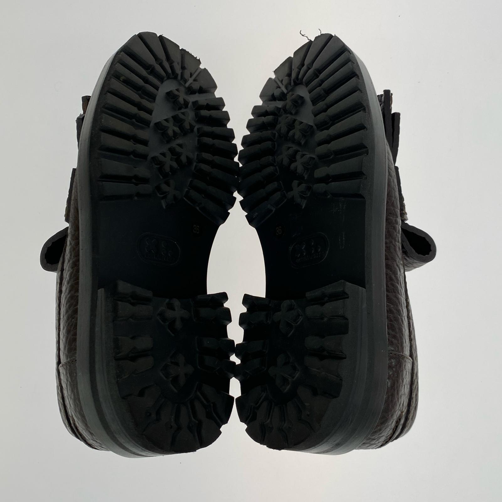 ローファー Leather Fringe Trim Accent Loafers (36) 36 ブラウン
