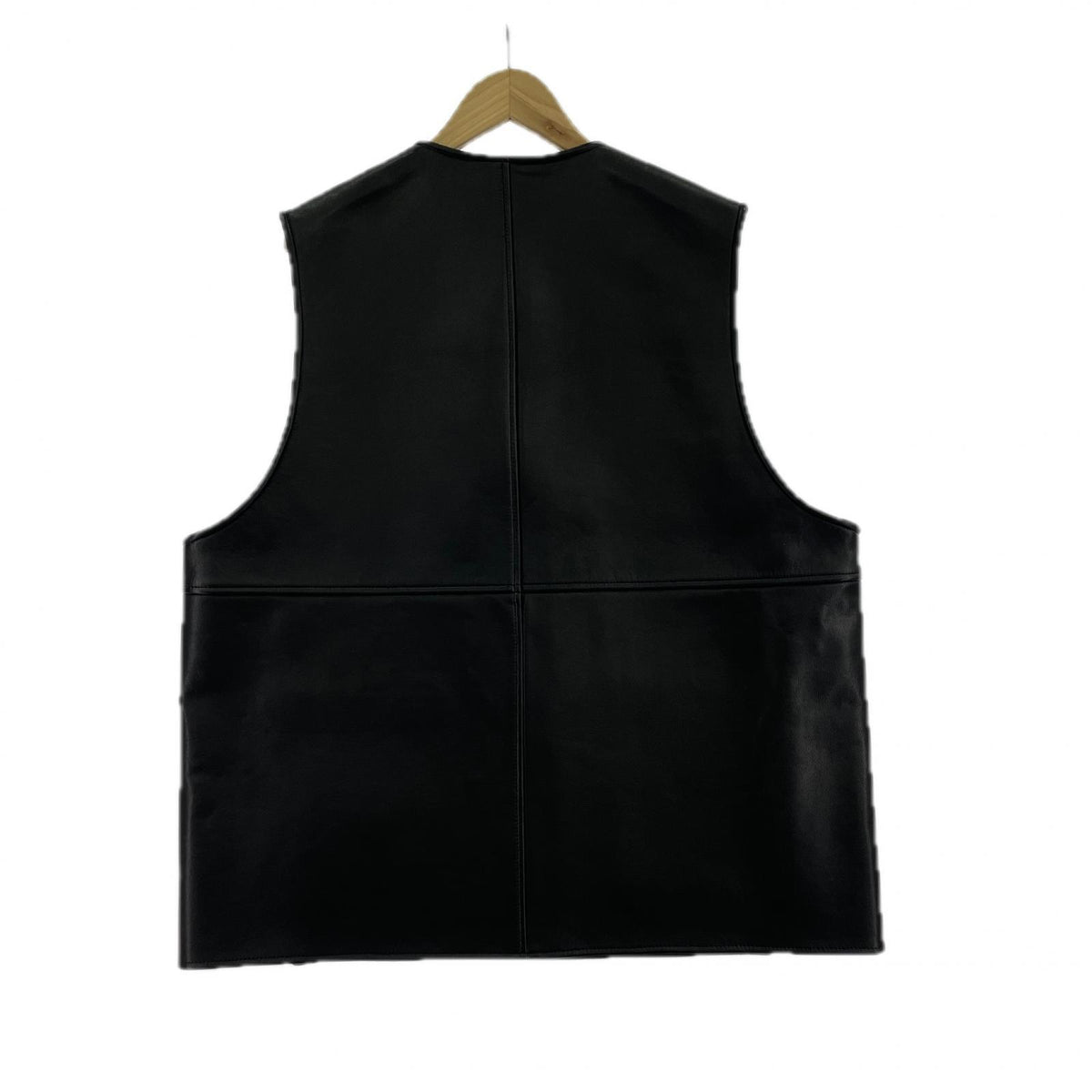 長袖シャツ SSSTEIN 24AW BONDED LEATHER VEST ST.924 M ブラック