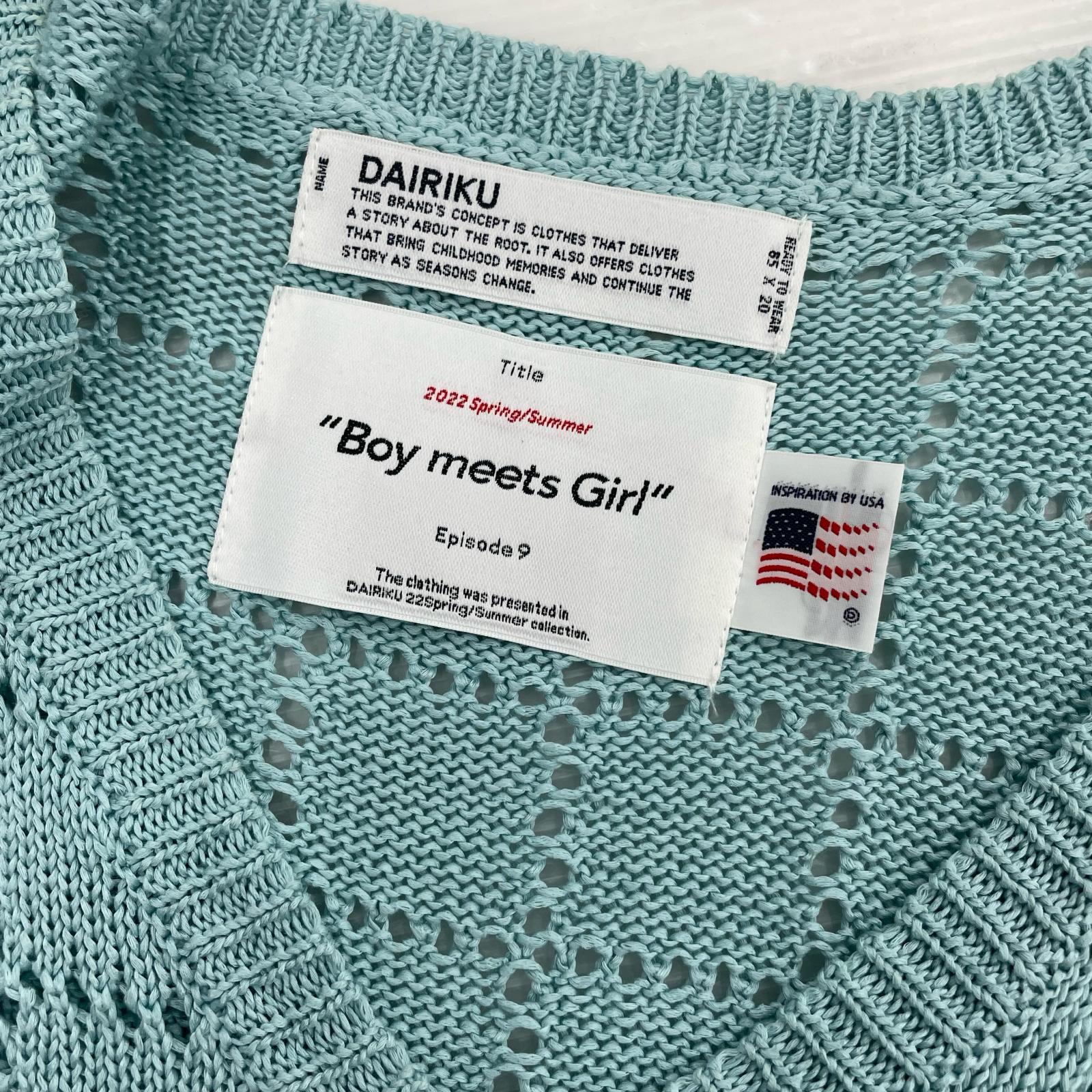 長袖シャツ DAIRIKU A.J. Knit Vest 22SS K-4 青 (F) フリー