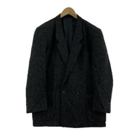 ジャケット COMME des GARCONS HOMME 80s 肩抜き ツイードダブルブレストジャケット グレー M グレー
