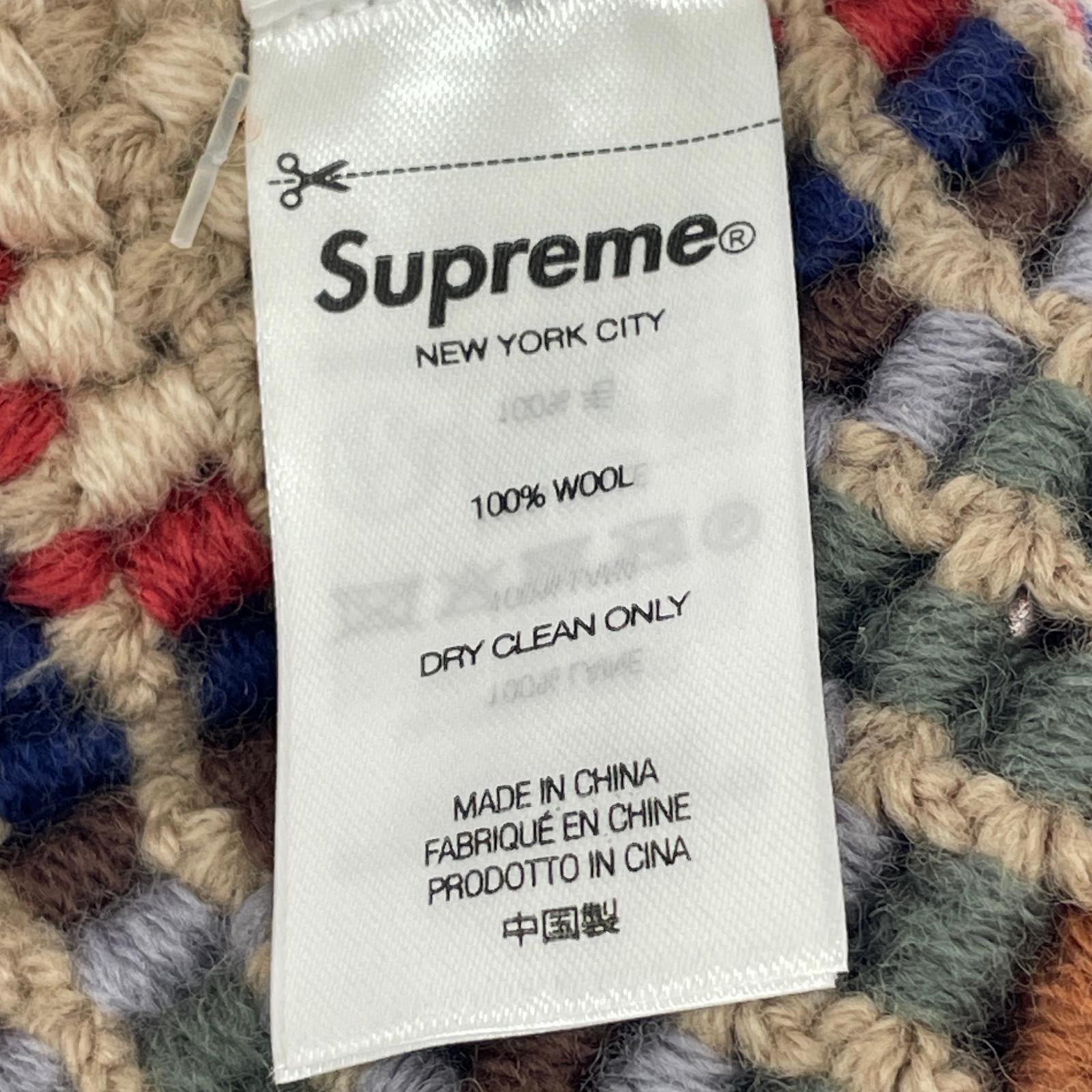ニットキャップ Supreme 24AW supreme yarn applique beanie tan