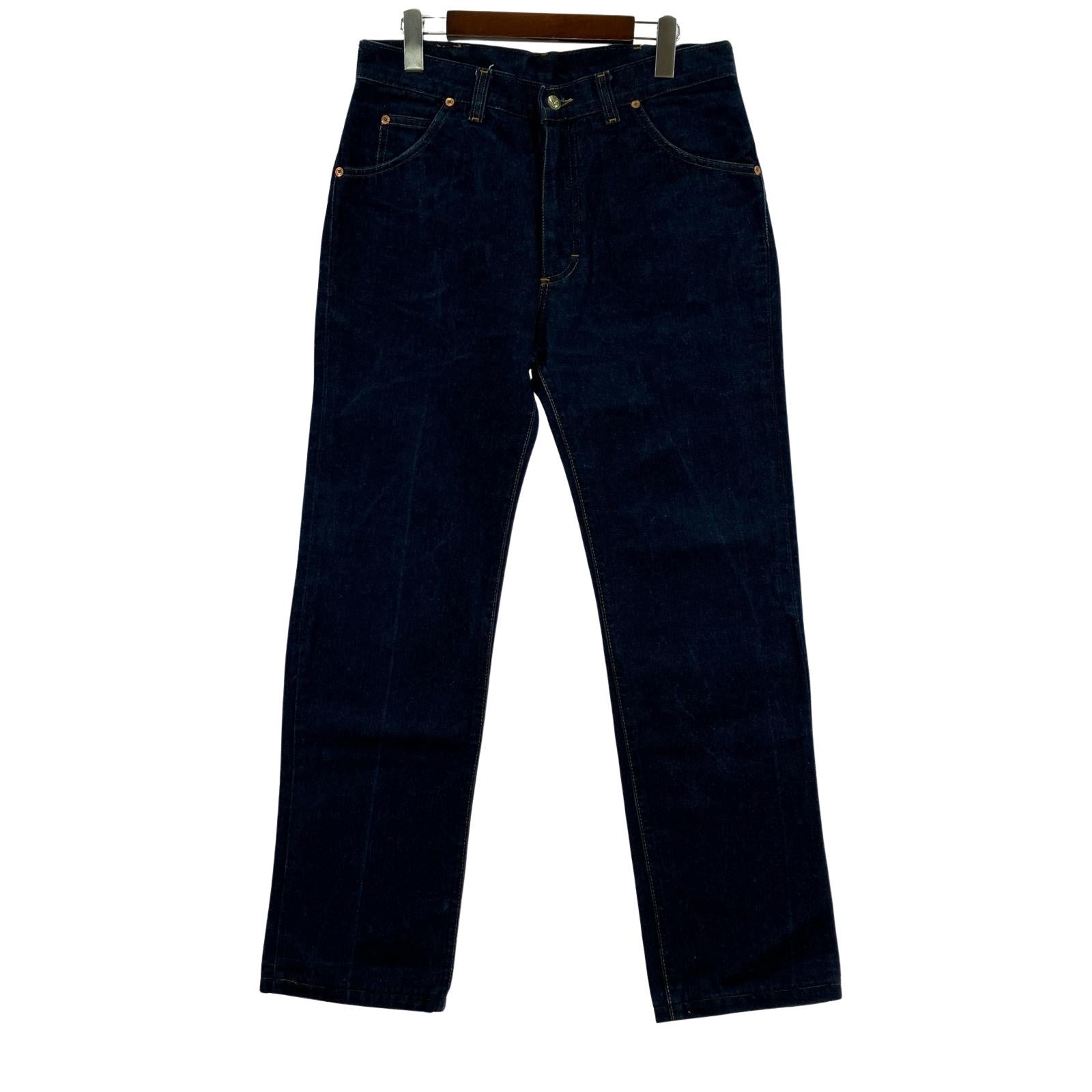 デニムパンツ 70s straight denim W34 ブルー