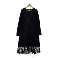 ニット HOMME PLUS 19AW フリンジロングニット S ブラック S ブラック