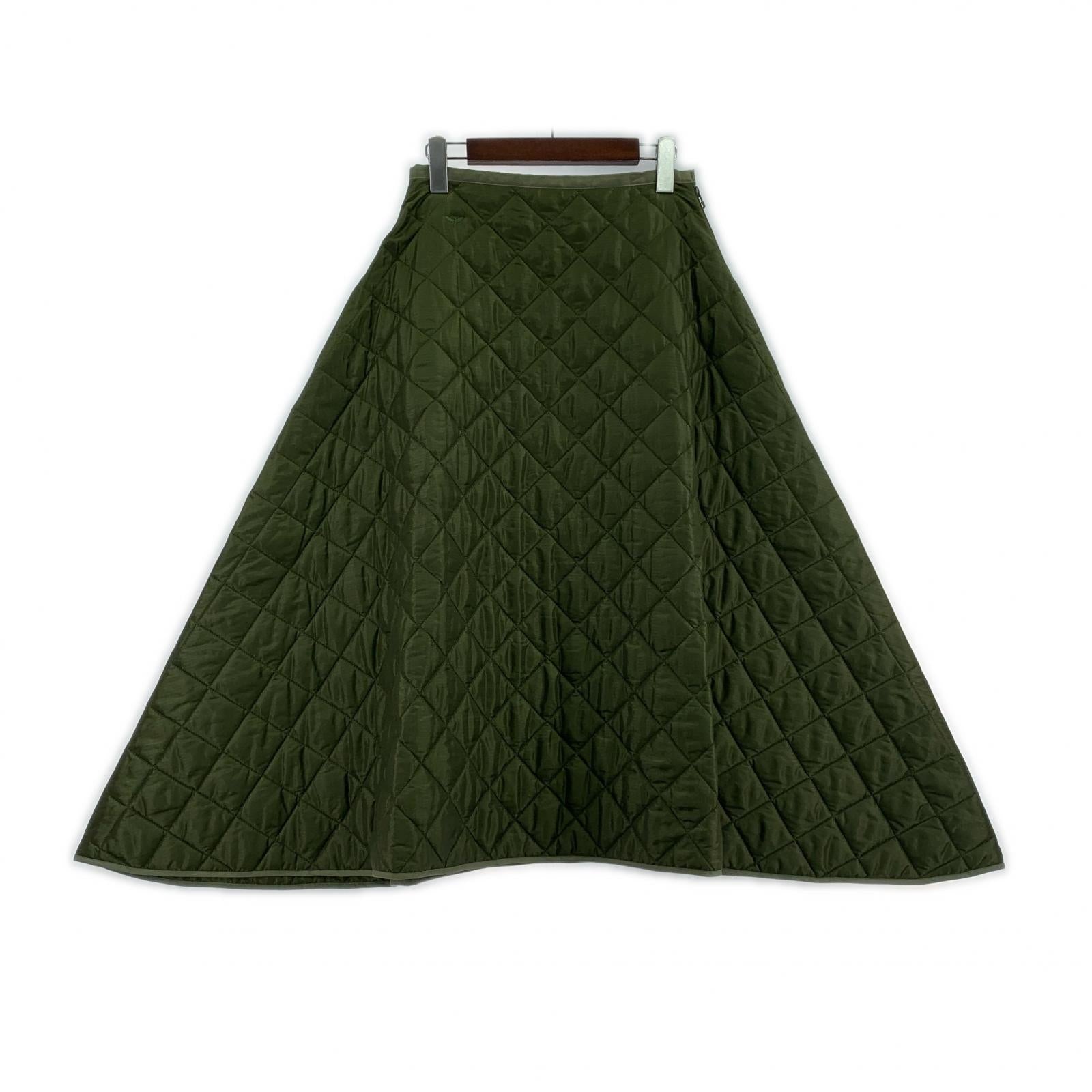ロングスカート MI―MOLLET FLARE SK QUILTING カーキ S カーキ