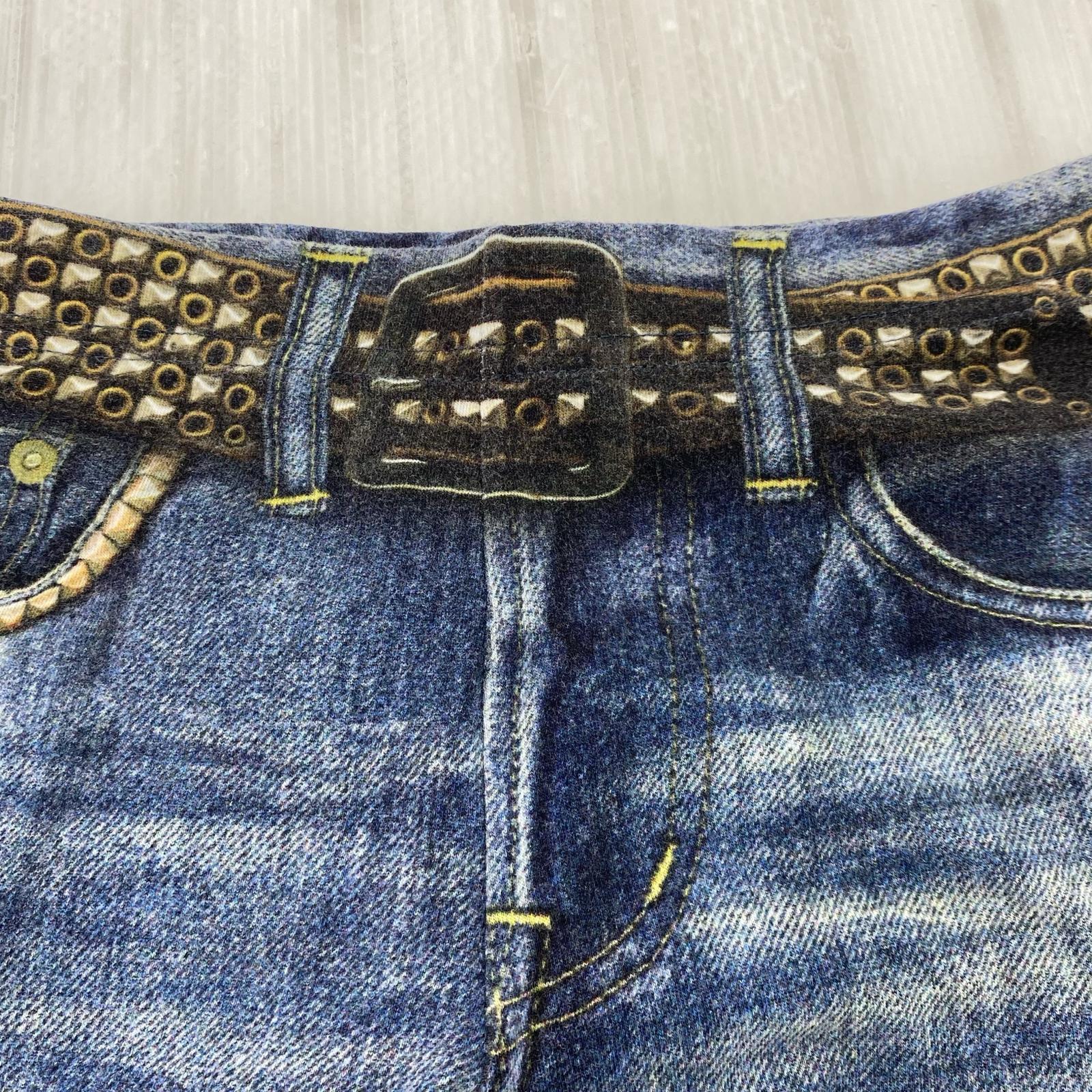 パンツ デニム転写 スパッツ(F) ネイビー