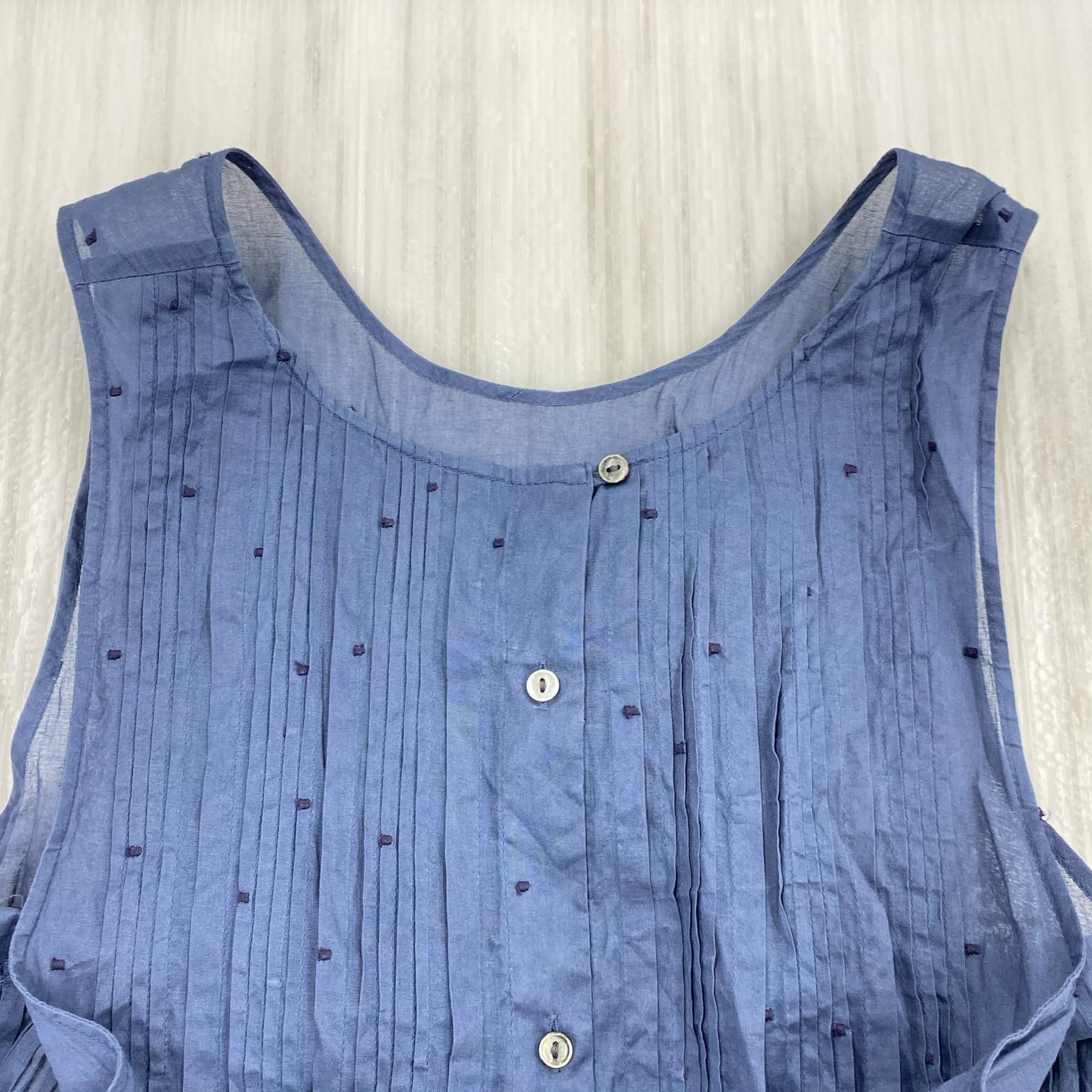 ワンピース ドット刺繍オーガンジージャンスカ ネイビー