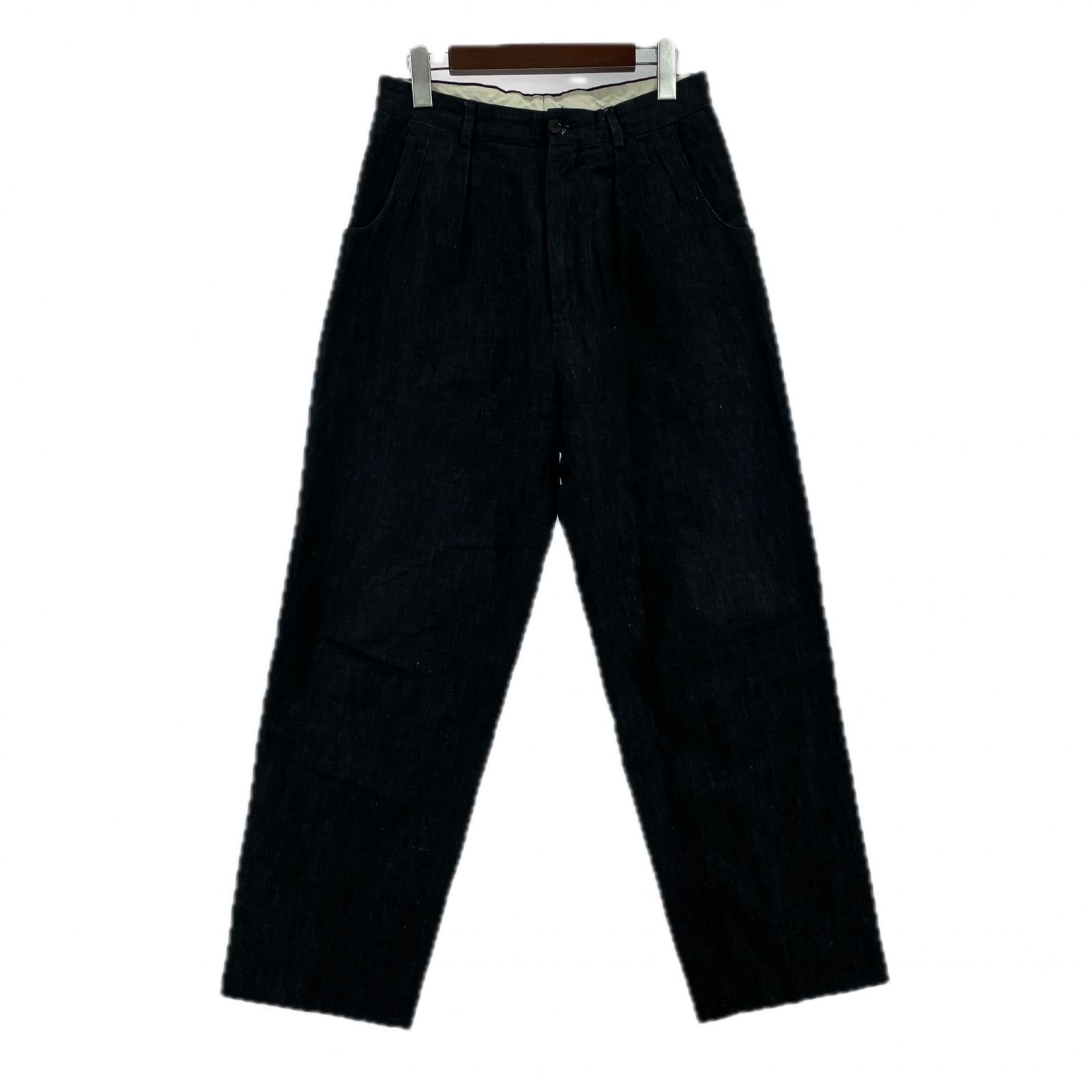 パンツ 20SS CARUSO 2タックリネンパンツ(42)ネイビー 42 ネイビー