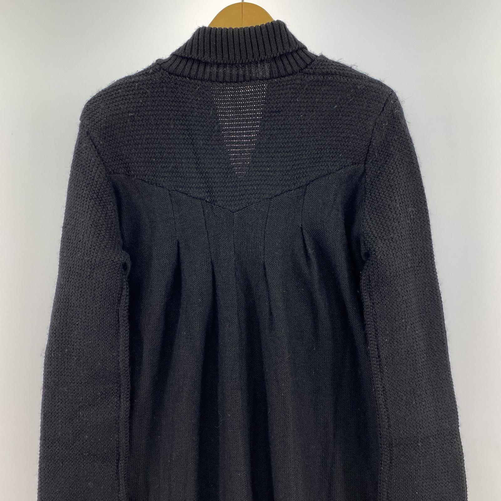カーディガン 80s~ COMME des GARCONS ショールカラー 切替 デザインニットカーディガン 黒 ブラック