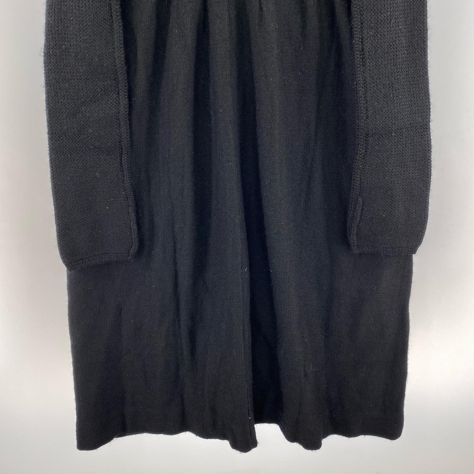 カーディガン 80s~ COMME des GARCONS ショールカラー 切替 デザインニットカーディガン 黒 ブラック