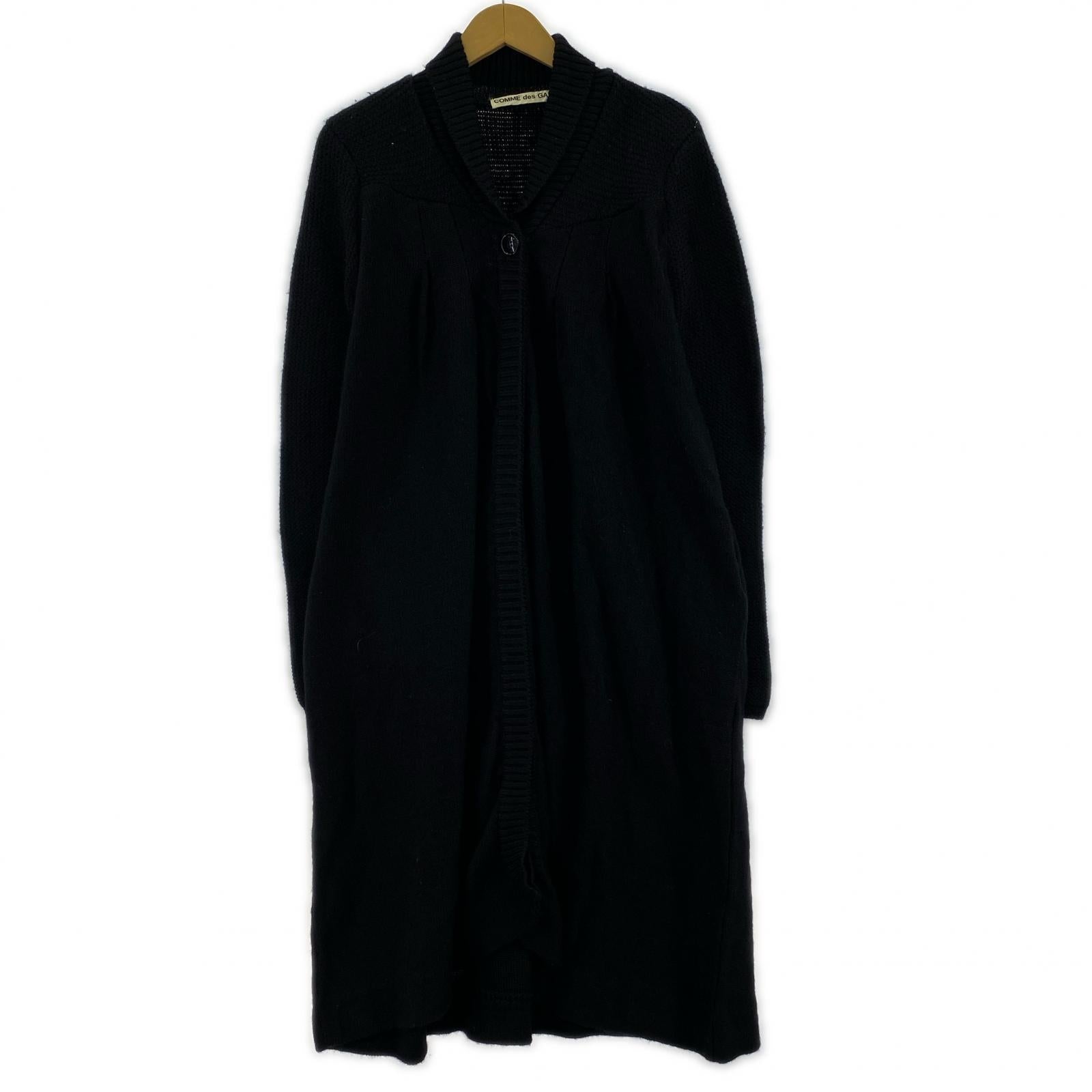 カーディガン 80s~ COMME des GARCONS ショールカラー 切替 デザインニットカーディガン 黒 ブラック