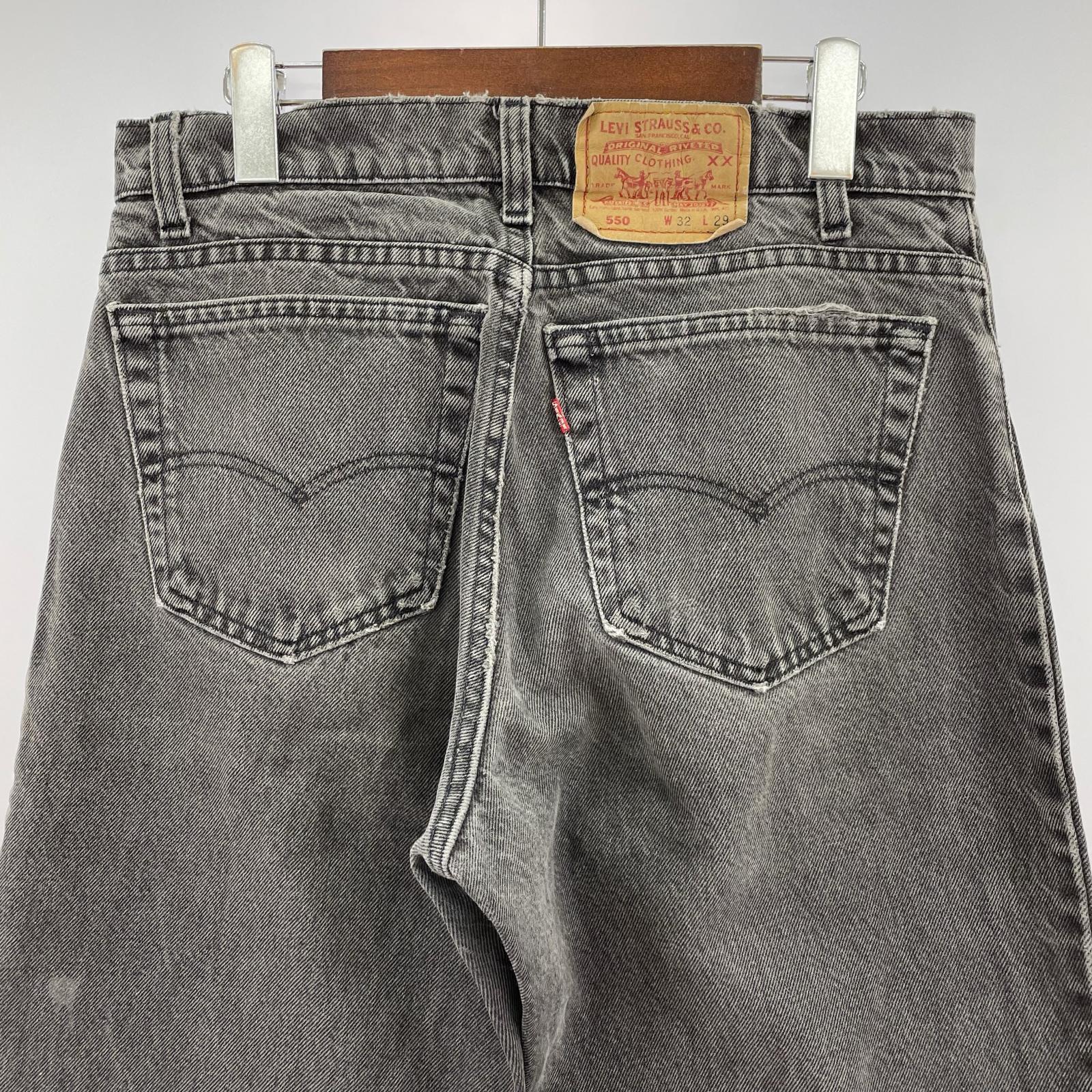 デニムパンツ 550 USA black denim pants 後染めブラック 32 ブラック