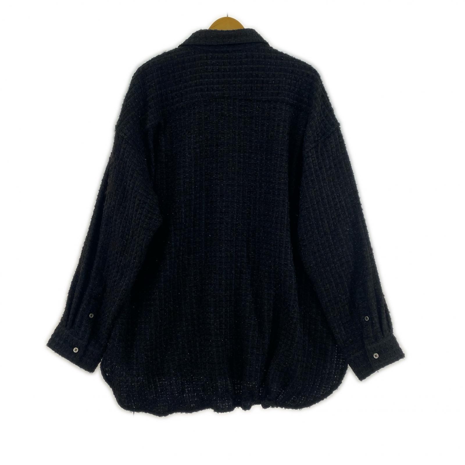 長袖シャツ Toironier Lame Tweed Shirt F フリー ブラック