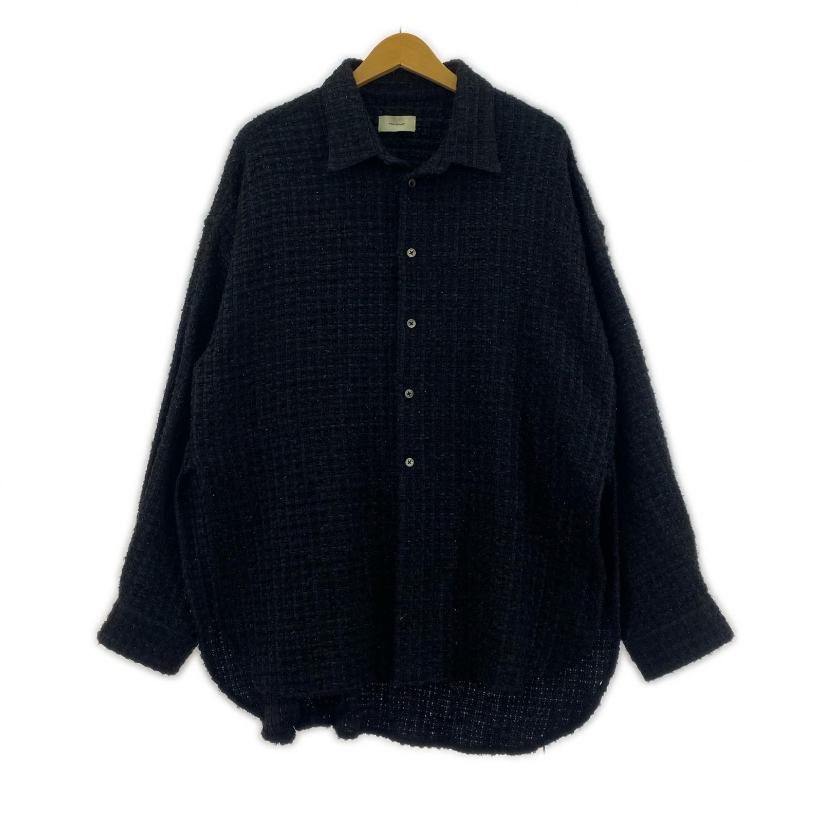長袖シャツ Toironier Lame Tweed Shirt F フリー ブラック
