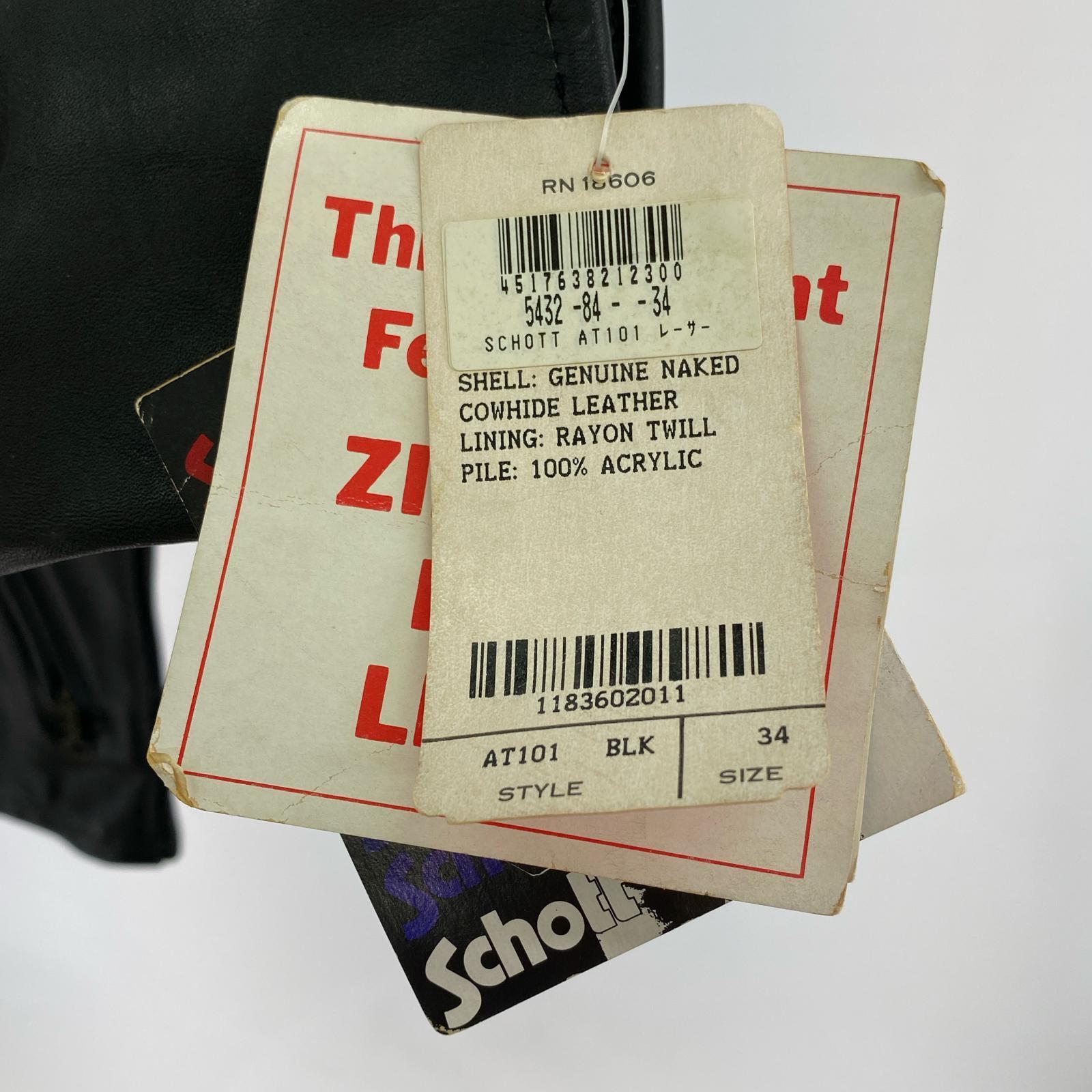 ライダースジャケット schott AT101 レザージャケット 34 ブラック 34 ブラック