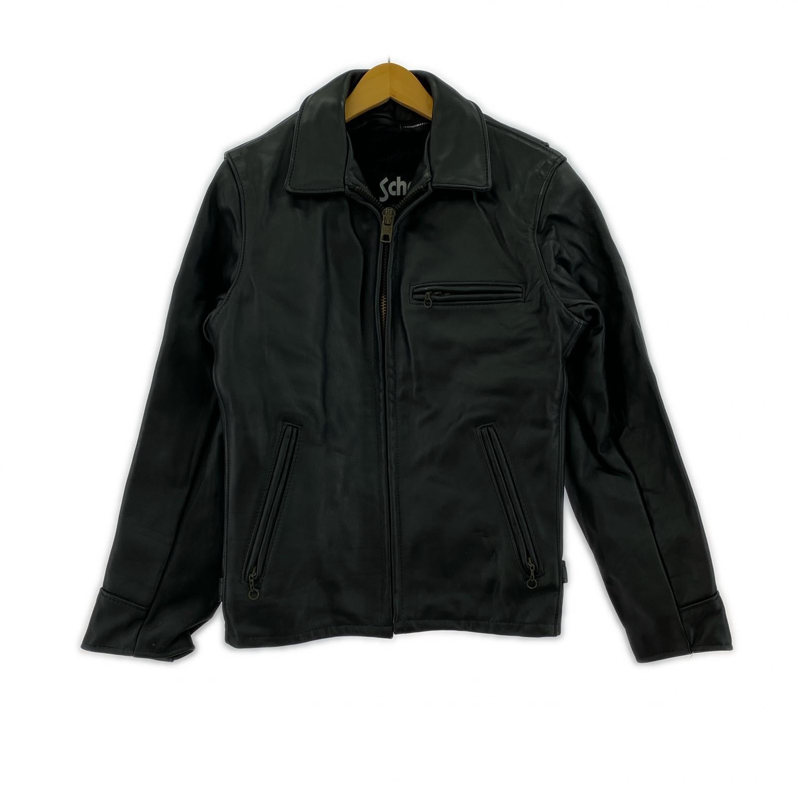 ライダースジャケット schott AT101 レザージャケット 34 ブラック 34 ブラック