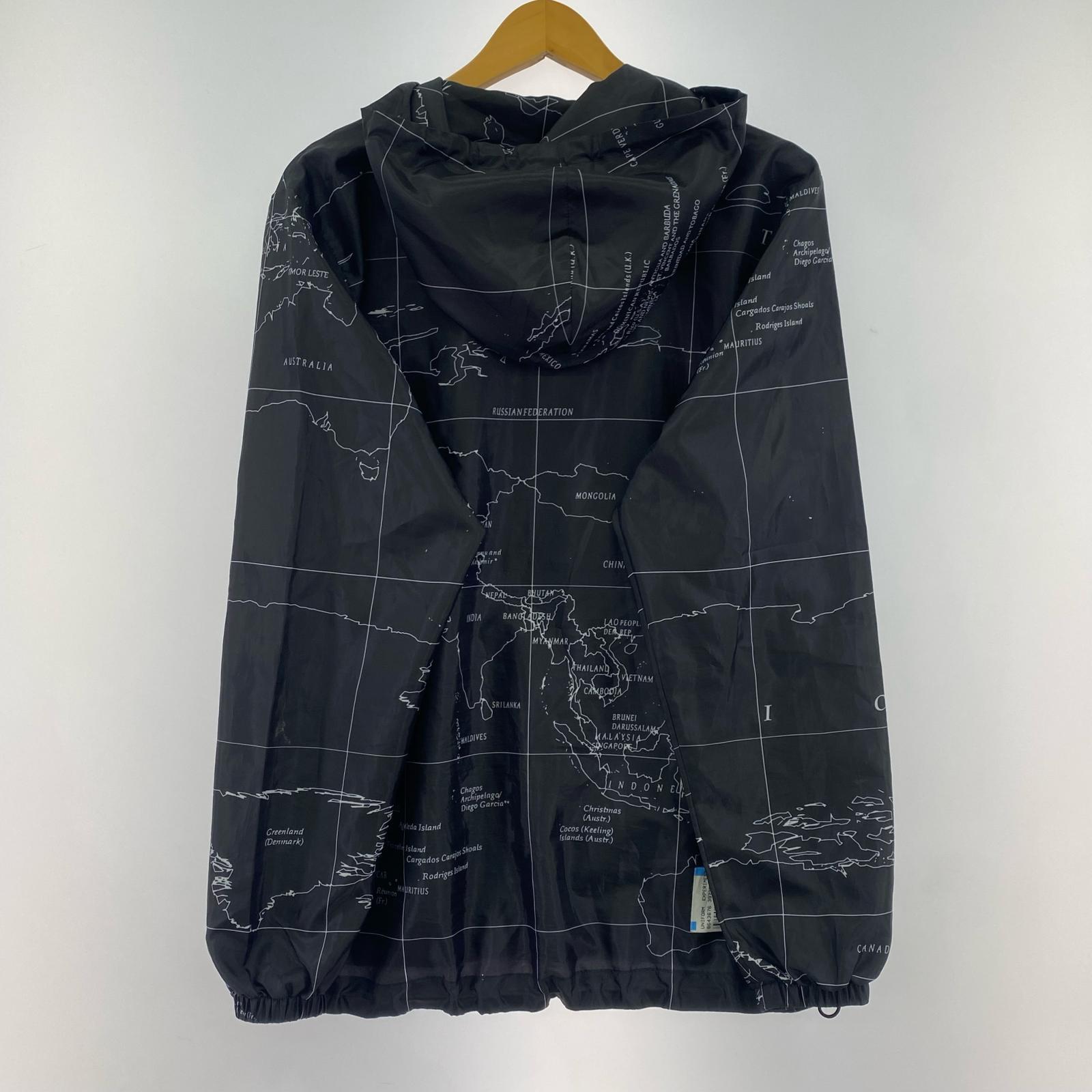 ジャケット uniform experiment ワールドマップナイロンパーカー/1 ブラック