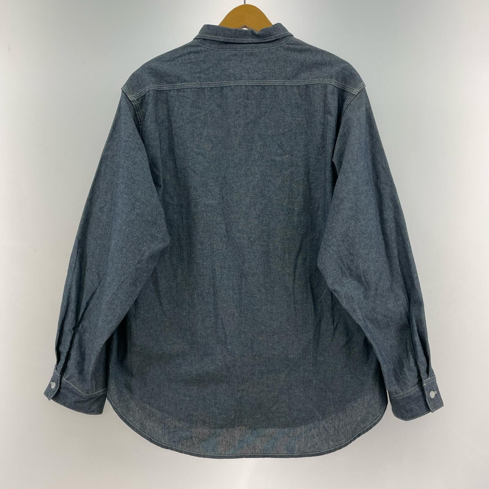長袖シャツ W-POCKET WORK SHIRT L ブルー