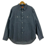 長袖シャツ W-POCKET WORK SHIRT L ブルー