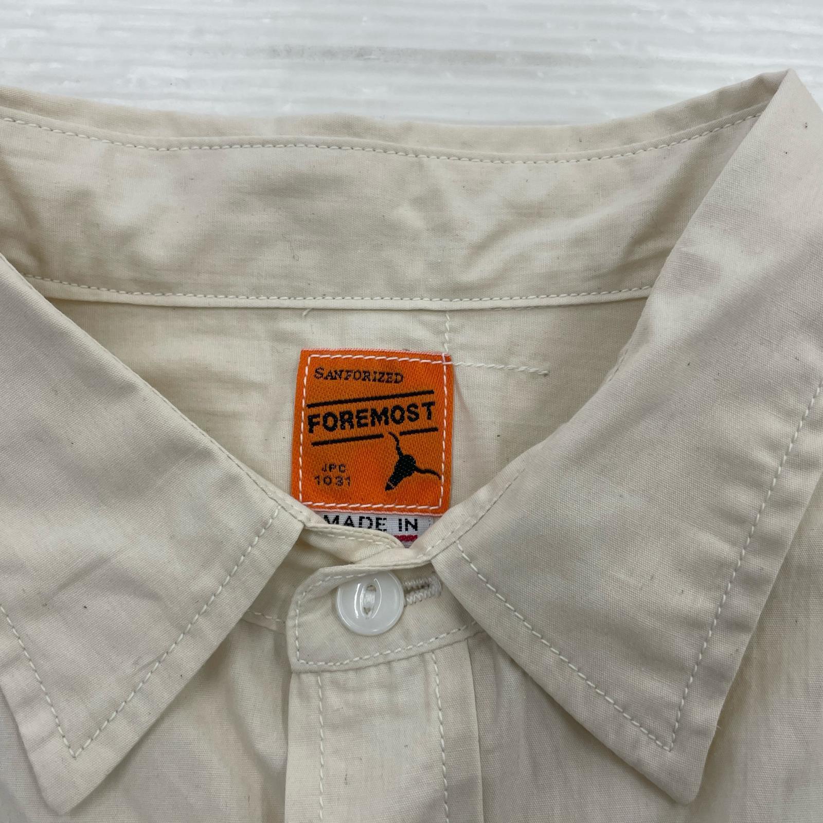 長袖シャツ W-POCKET WORK SHIRT L ベージュ