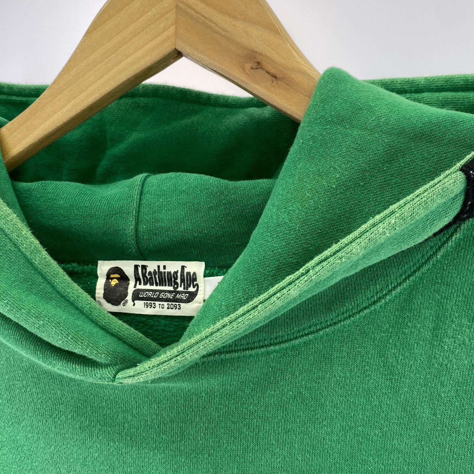 パーカー A BATHING APE SHARK PULLOVER HOODIE シャークパーカー 2XL グリーン グリーン