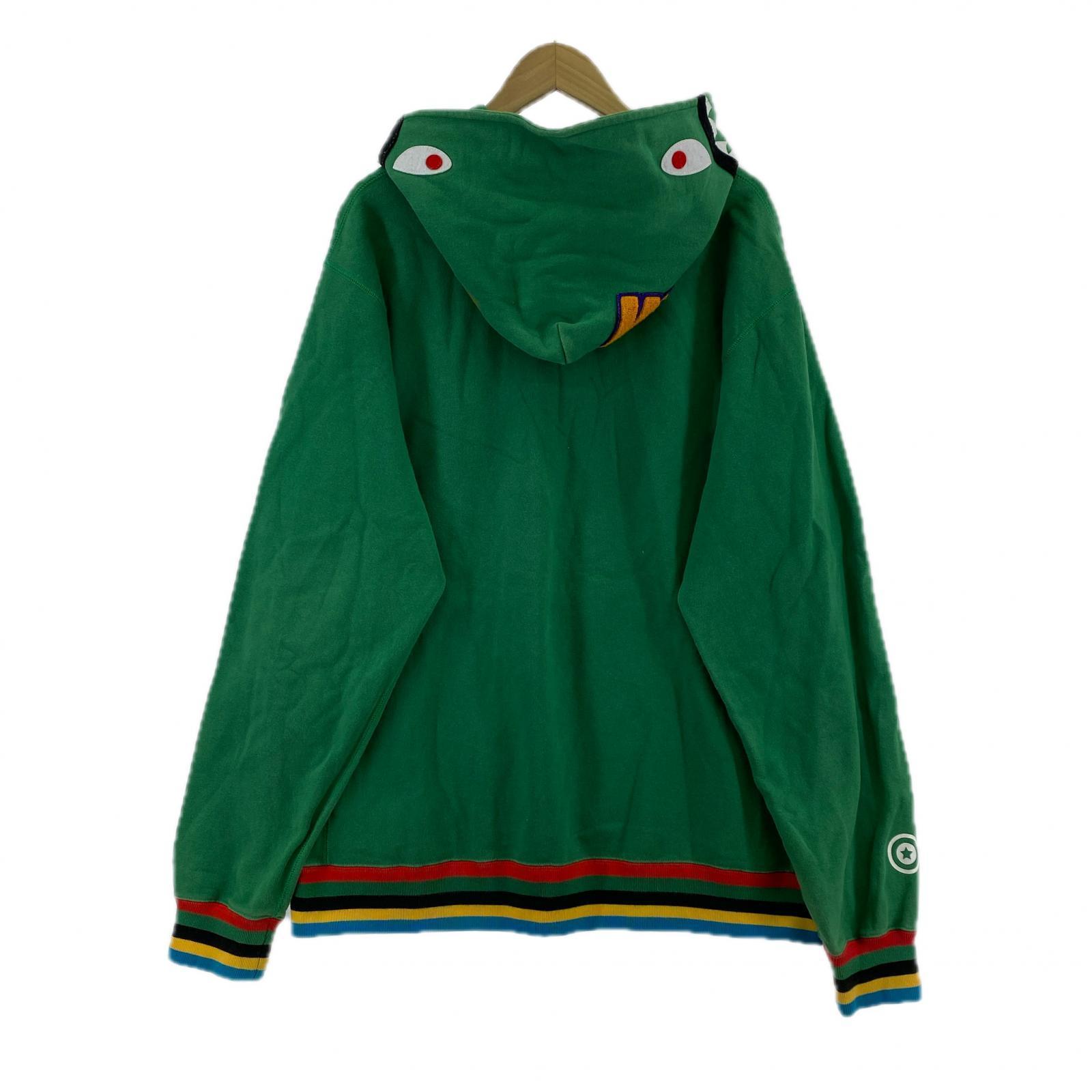 パーカー A BATHING APE SHARK PULLOVER HOODIE シャークパーカー 2XL グリーン グリーン