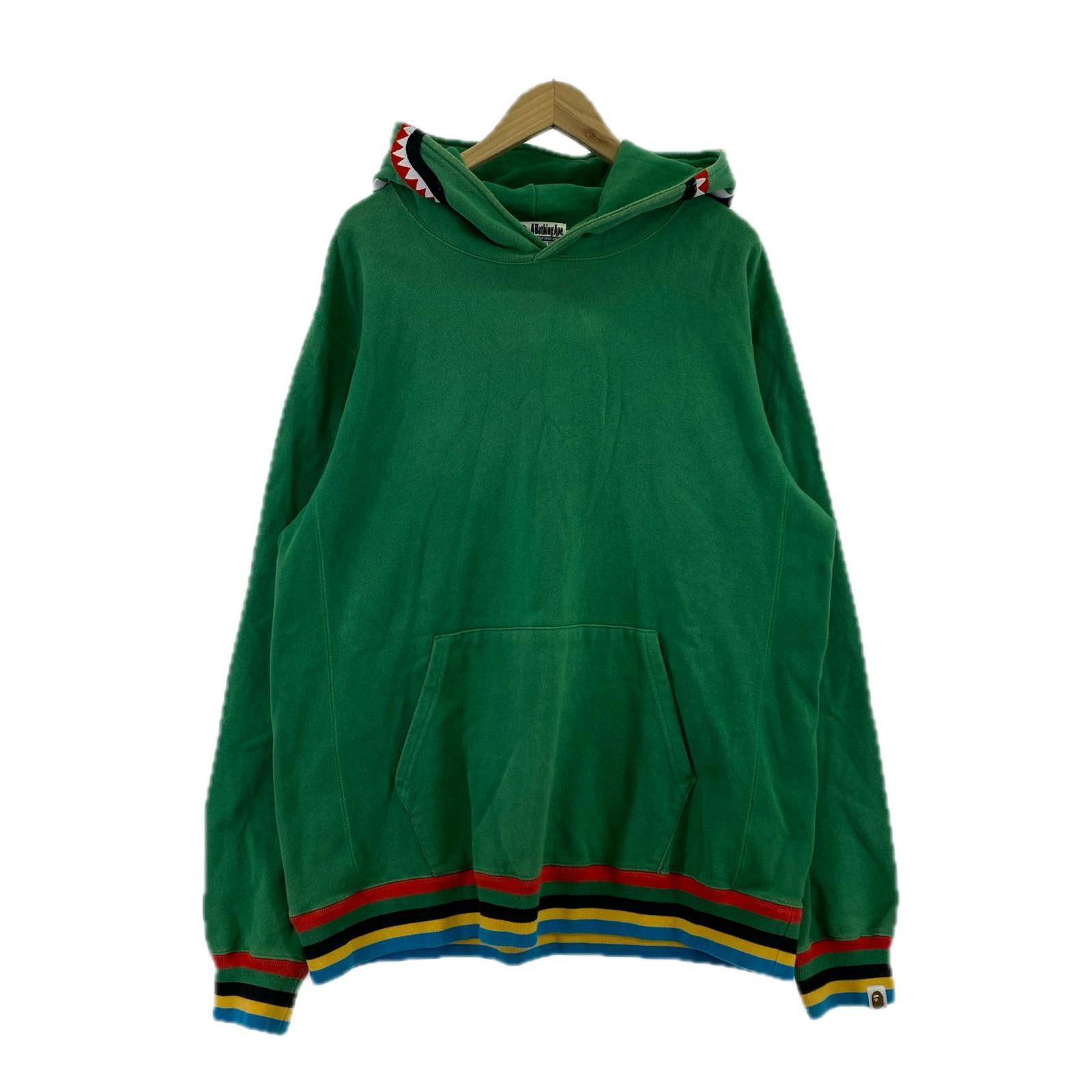 パーカー A BATHING APE SHARK PULLOVER HOODIE シャークパーカー 2XL グリーン グリーン