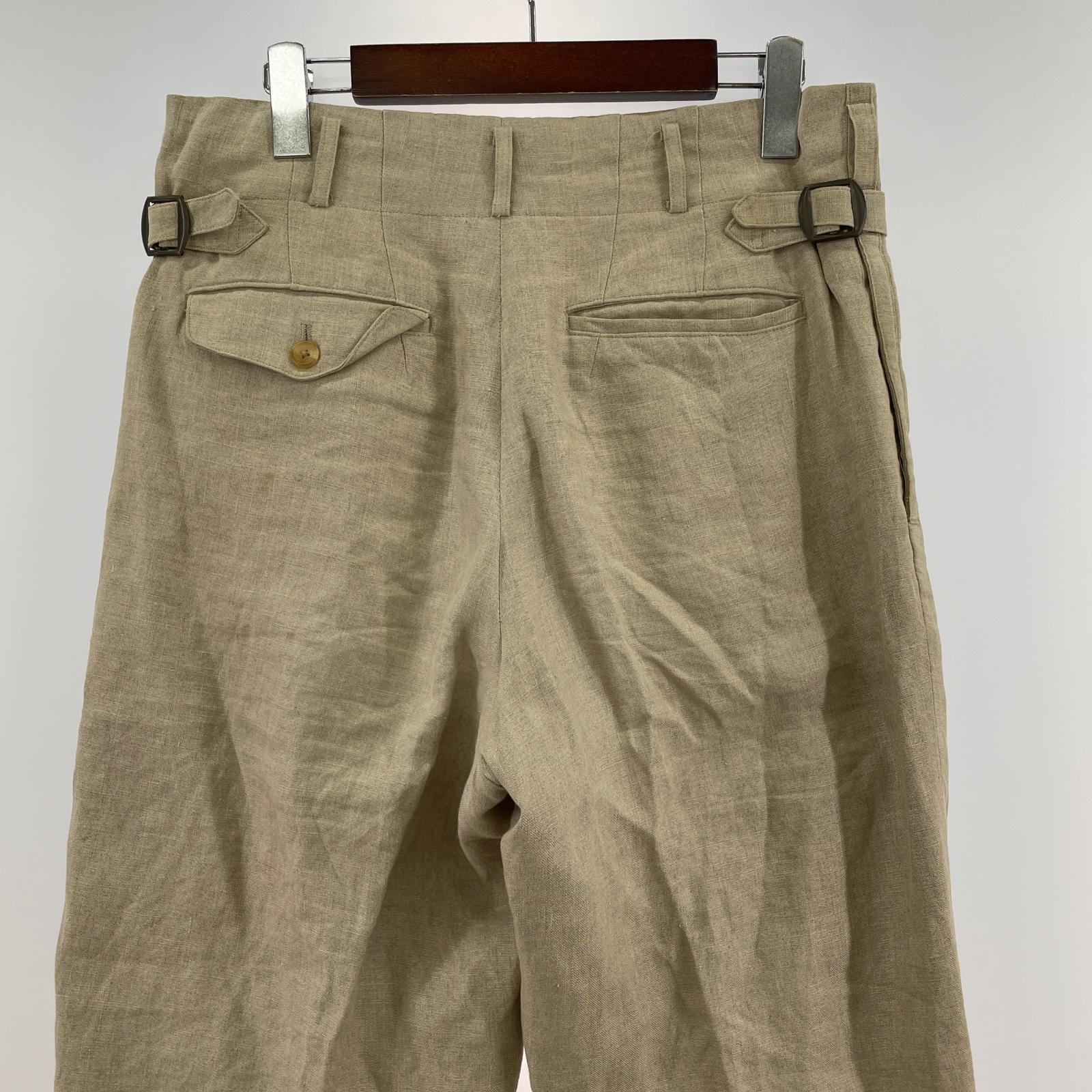 パンツ Y’s for men 90s~ 初期 白タグ アジャスター付 リネンスラックス S ベージュ S ベージュ