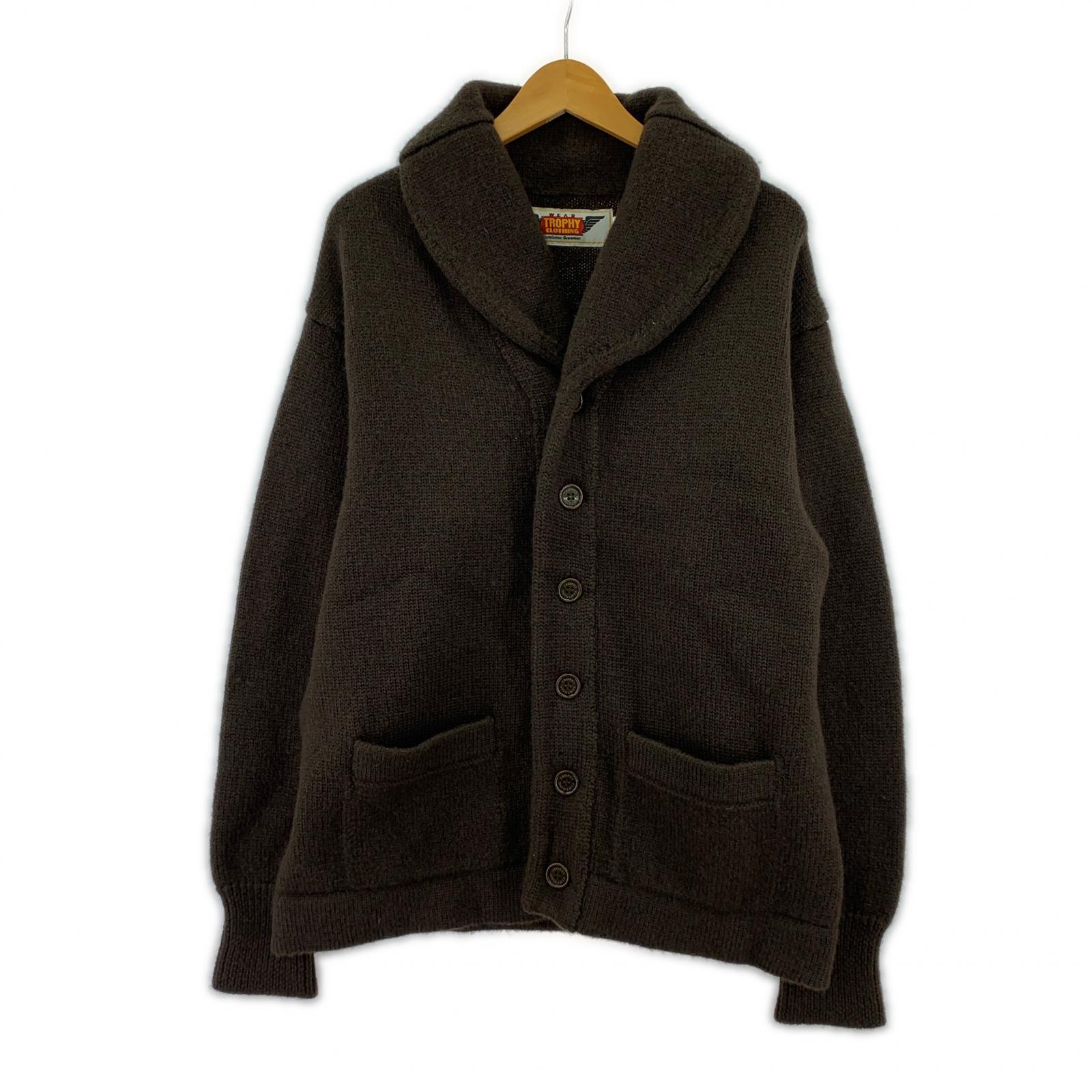 ニット TROPHY CLOTHING Shawl Collar Knit Jacket ブラウン