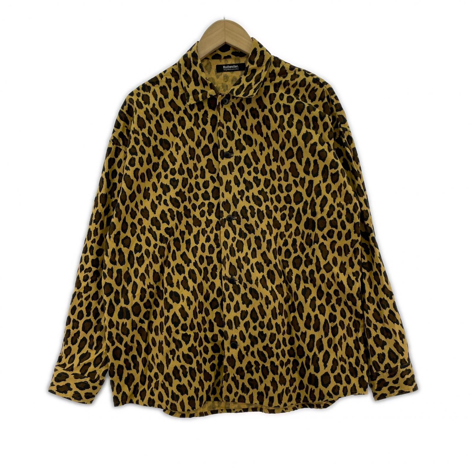 長袖シャツ R9 LEOPARD SHIRT S ブラウン