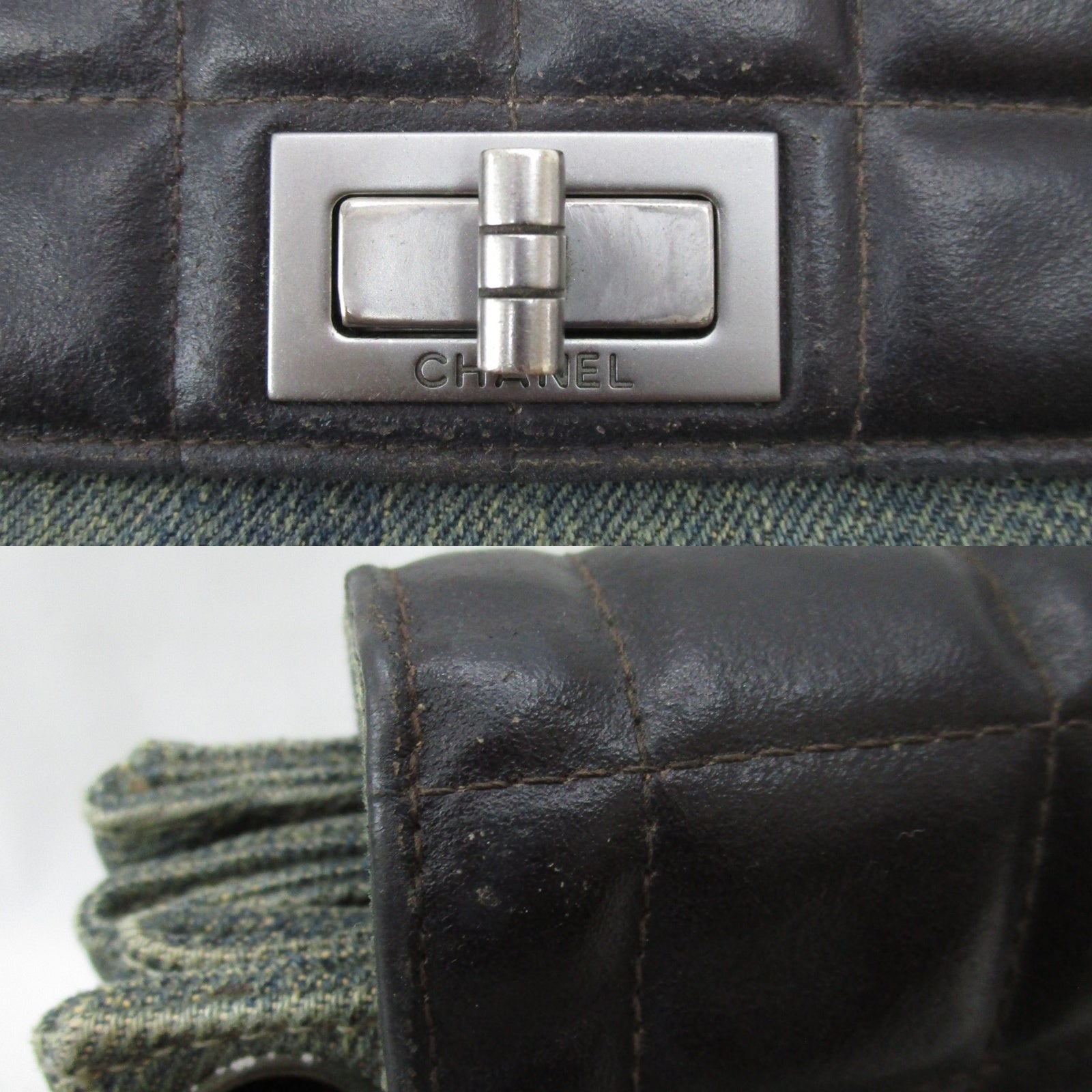 CHANEL チョコバー デニム チェーンショルダーバッグ