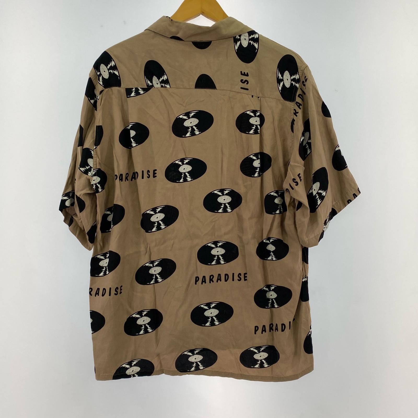 半袖シャツ RECORDS HAWAIIAN SHIRT ブラウン (S) S ブラウン