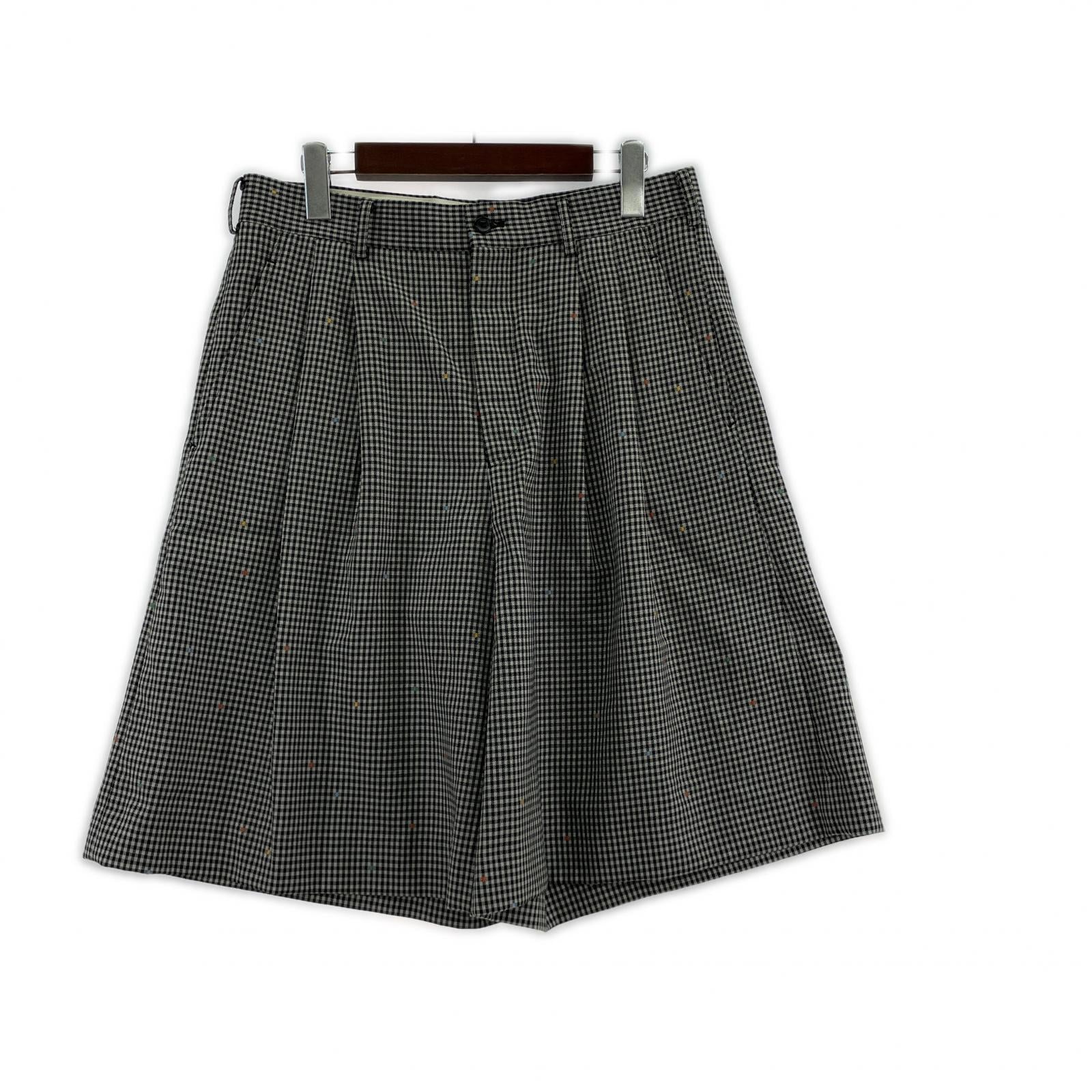 パンツ HOMME PLUS 25SS 2タック ワイドショートパンツ XS