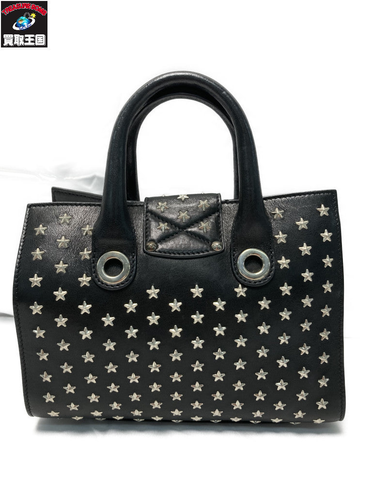 JIMMY CHOO ライリー スタースタッズ 2WAYバッグ ブラック