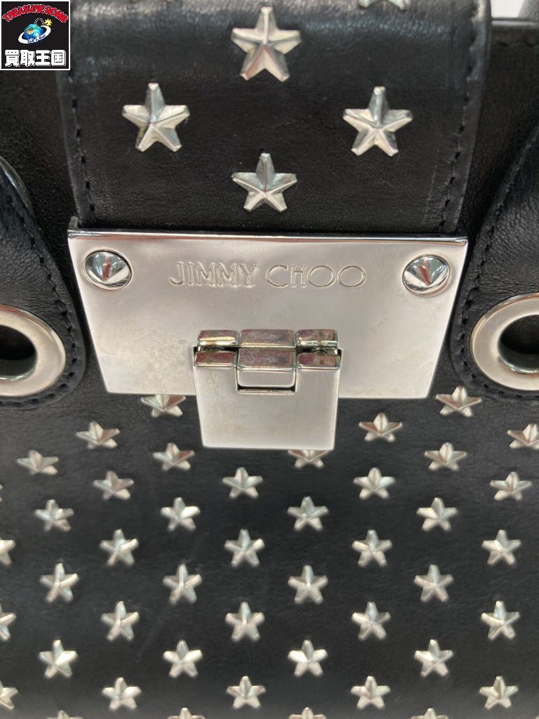 JIMMY CHOO ライリー スタースタッズ 2WAYバッグ ブラック