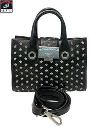 JIMMY CHOO ライリー スタースタッズ 2WAYバッグ ブラック