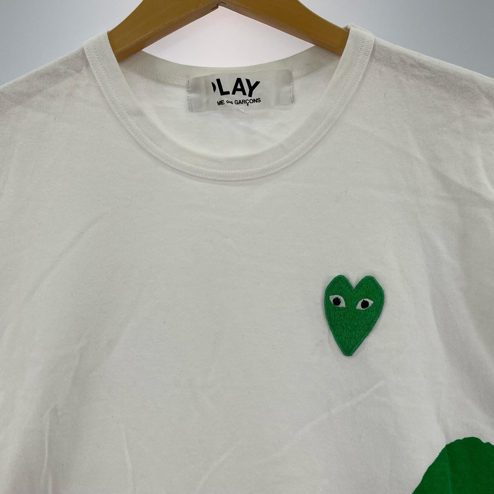 半袖Tシャツ 緑ハート 白(XL) ホワイト