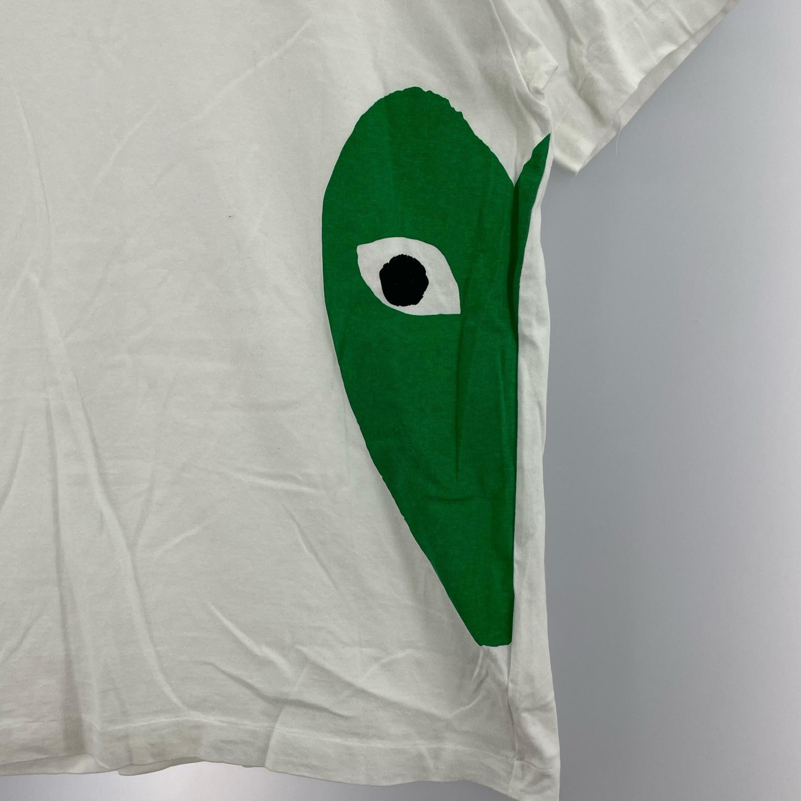 半袖Tシャツ 緑ハート 白(XL) ホワイト