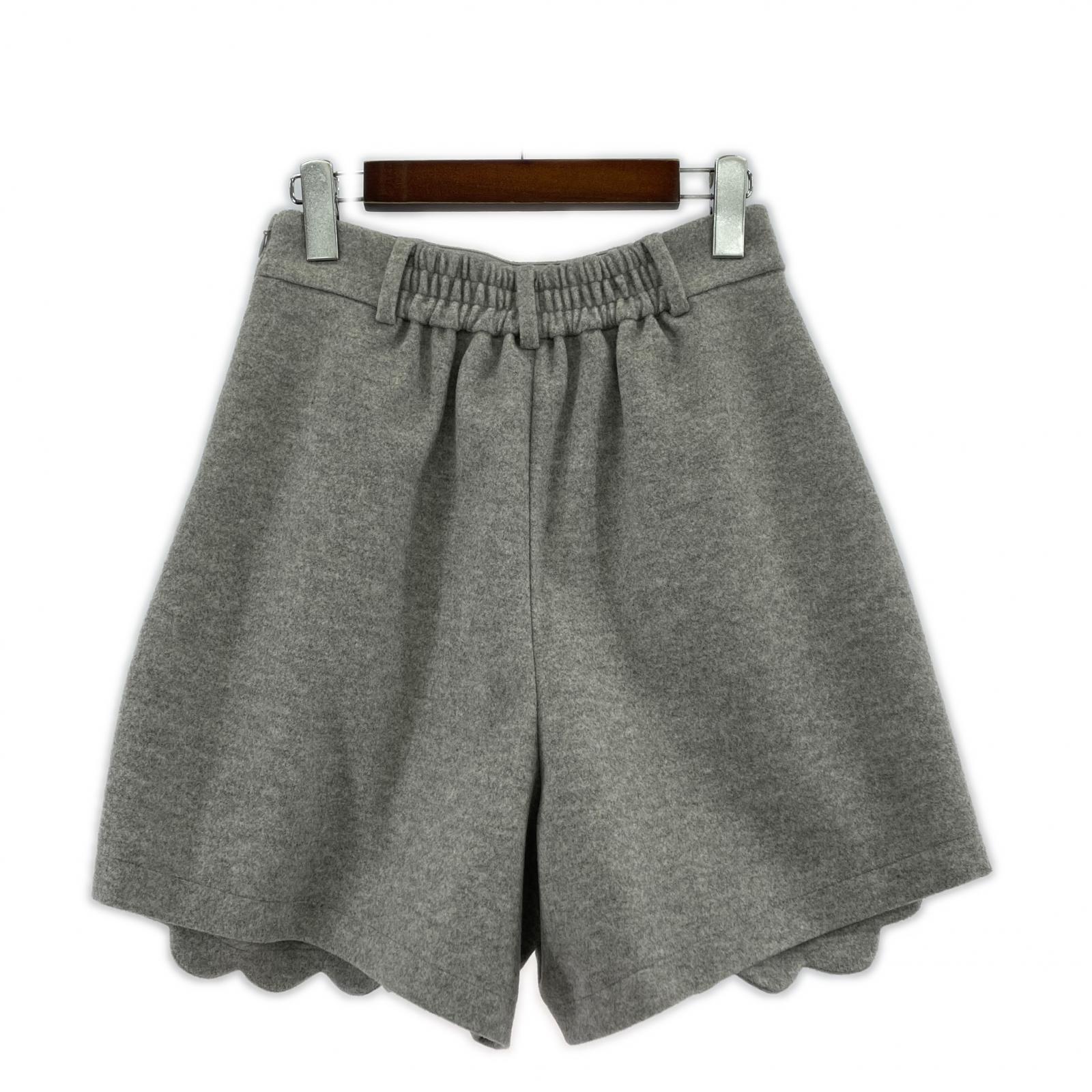 ショートパンツ スカラップショートパンツ GRY M グレー