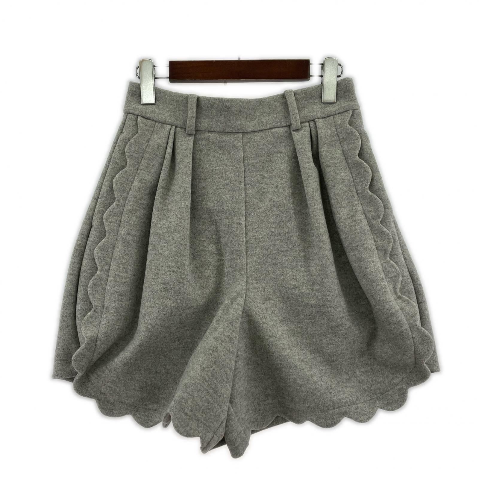 ショートパンツ スカラップショートパンツ GRY M グレー