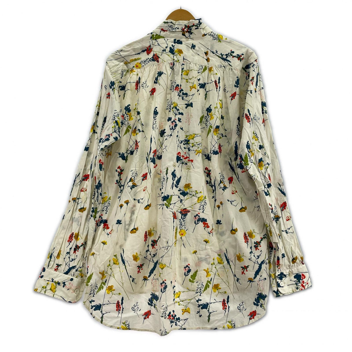長袖シャツ Needles Ascot Collar EDW Shirt XS 花柄 ベージュ