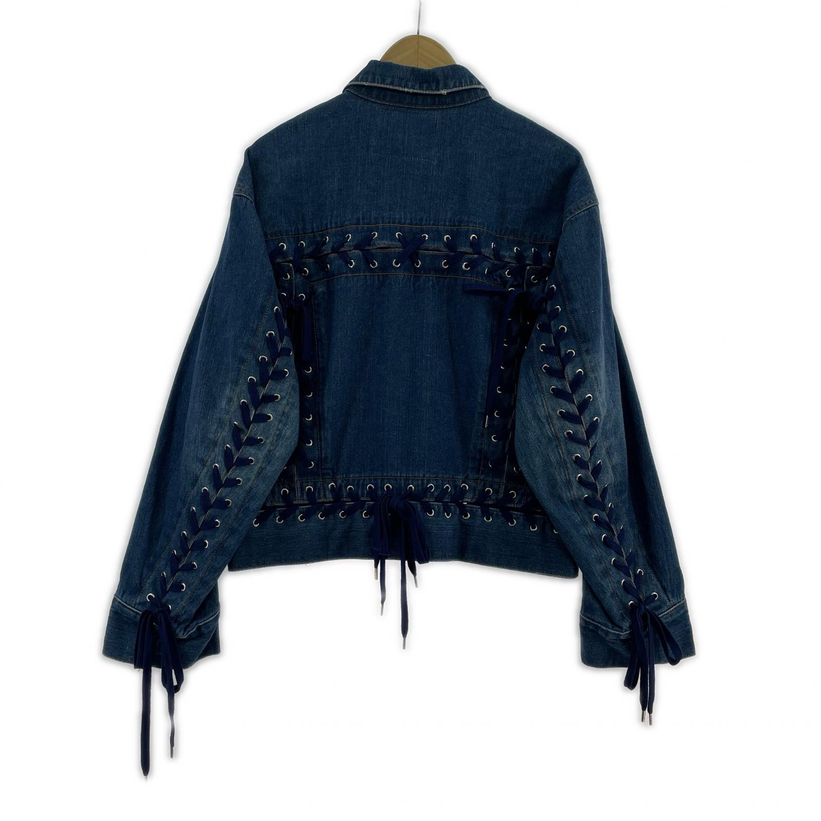 デニムジャケット DENIM LACE UP JACKETト/ブルー 36 ブルー